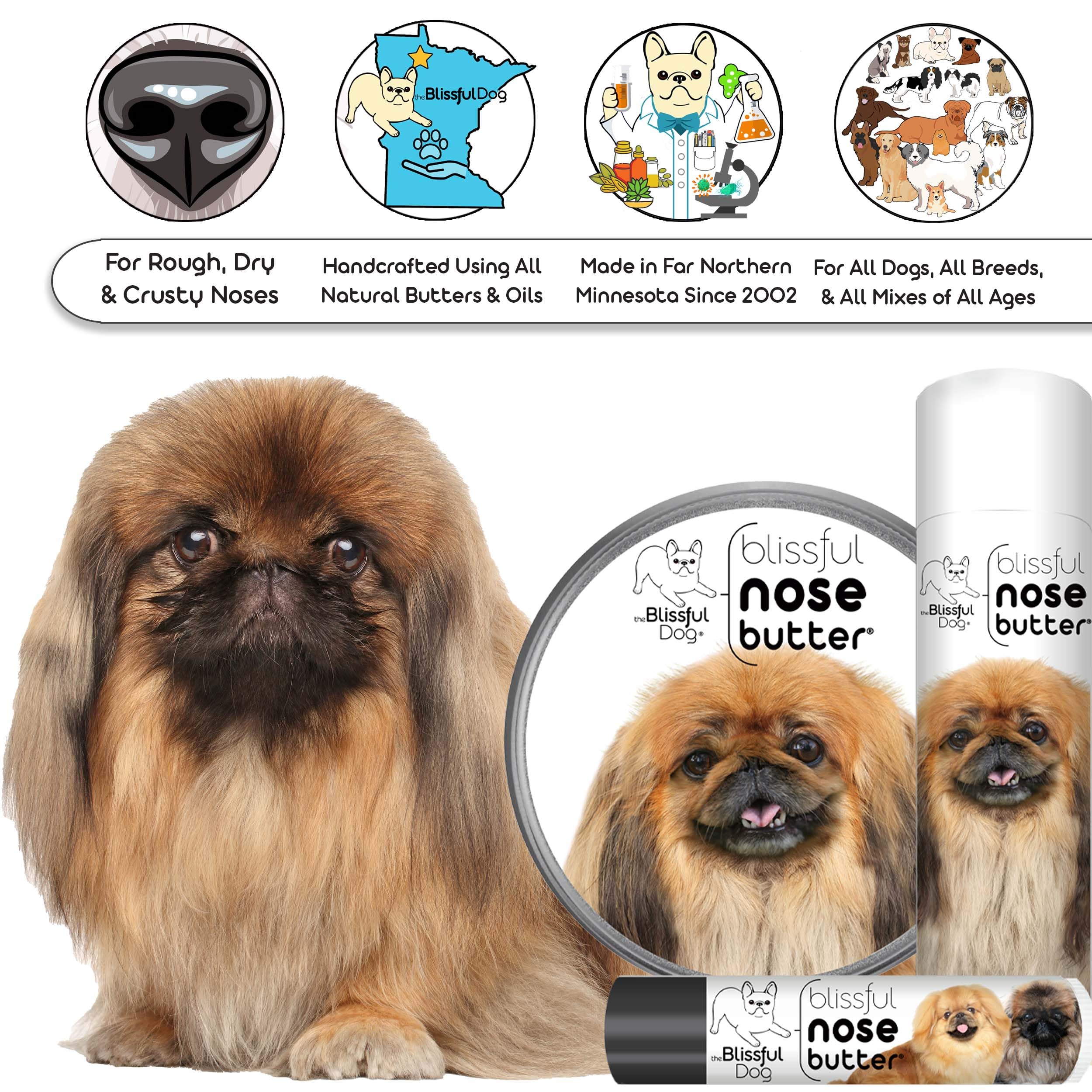 The Blissful Dog Pekingese Unscented Nose Butter - Dog Nose Butter, 16 Ounce