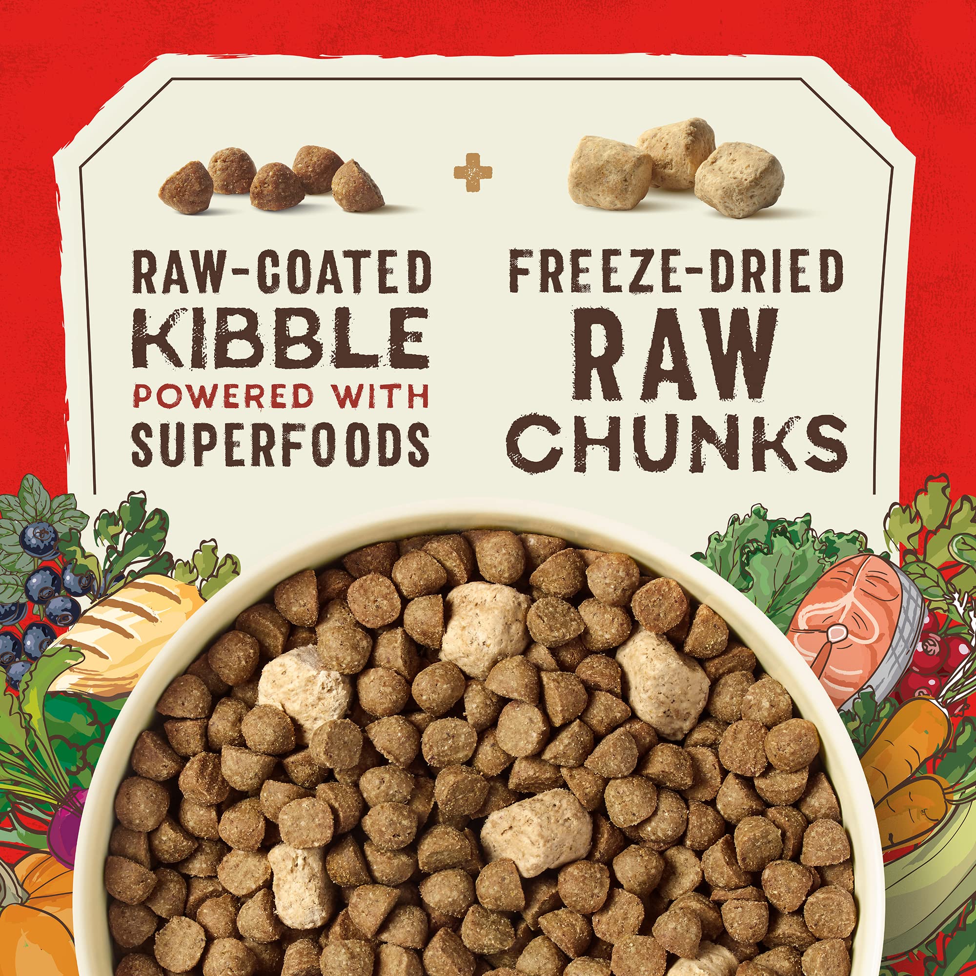 Stella & Chewys SuperBlends Raw Blend Wholesome Grains Puppy Cage-Free Chicken & Wild Caught Salmon Recipe with Superfoods, 3.2