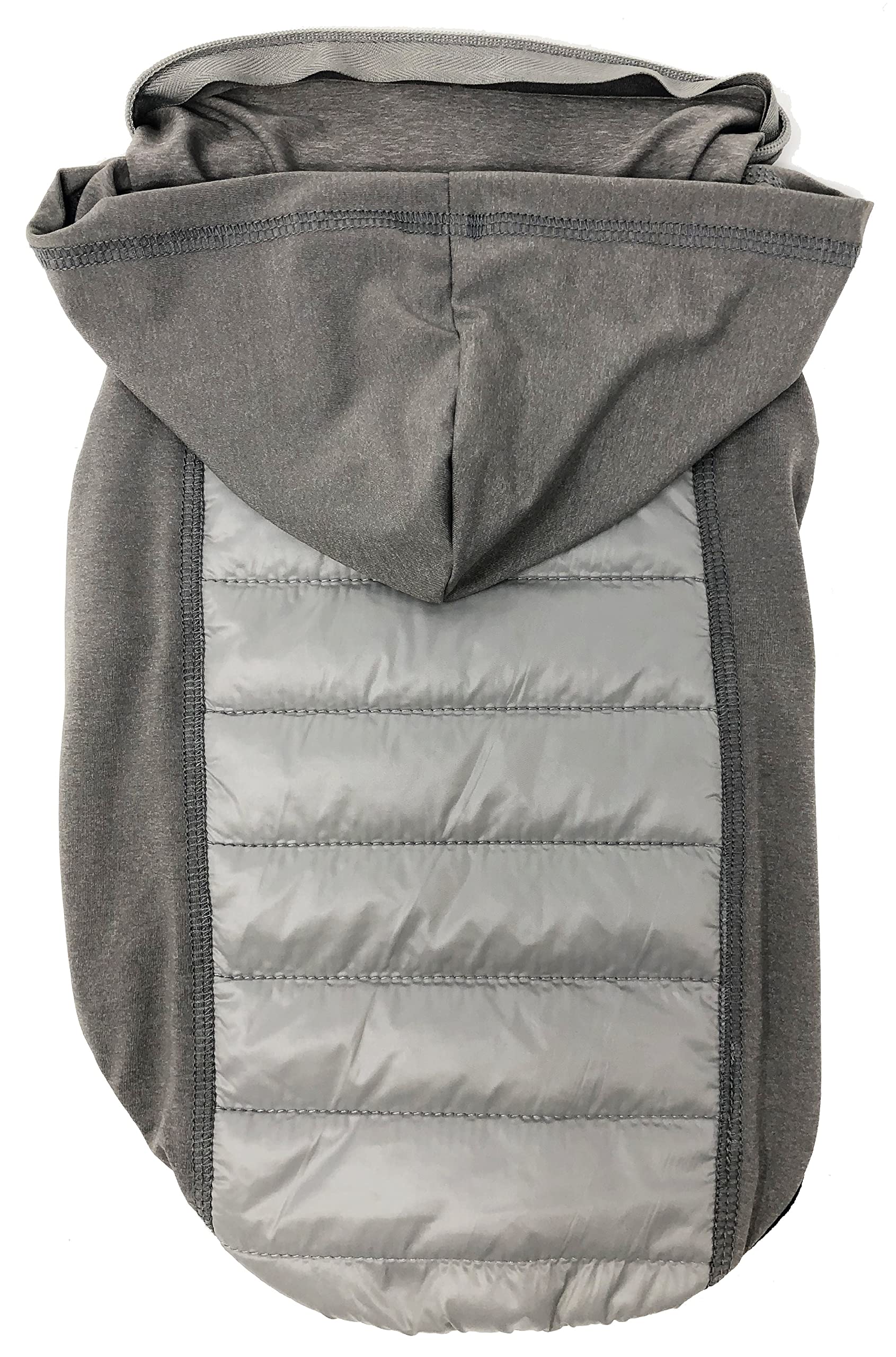 Pet Life Apex Lightweight Hybrid Stretch And Quick-Dry Dog Coat With Pop Out Hood, Md, Grey