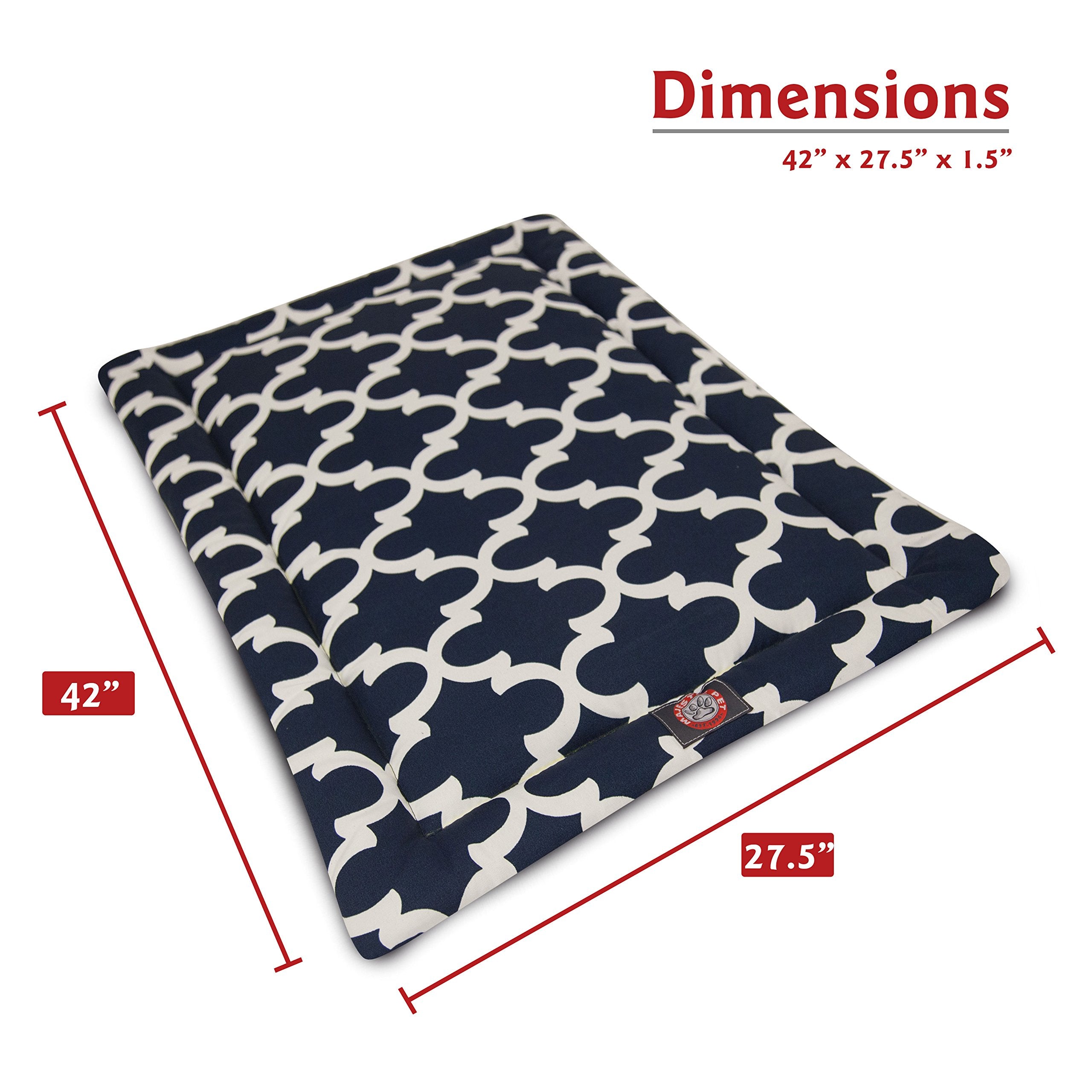 42'' Trellis Navy Blue Crate Dog Bed Mat By Majestic Pet Products