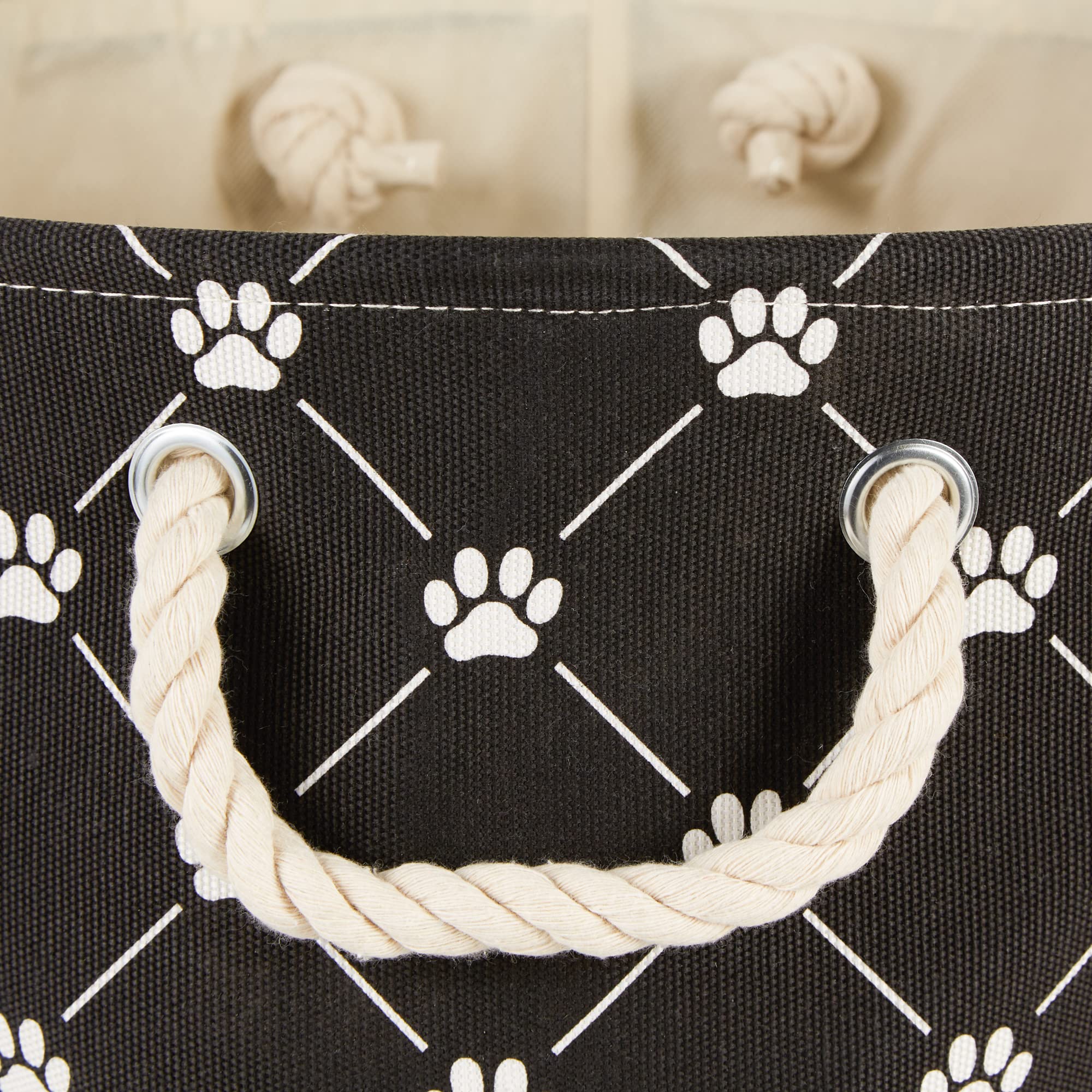 Bone Dry Pet Storage Paw and Bone, Trellis Collection, Medium Rectangle, 16x10x12, Black