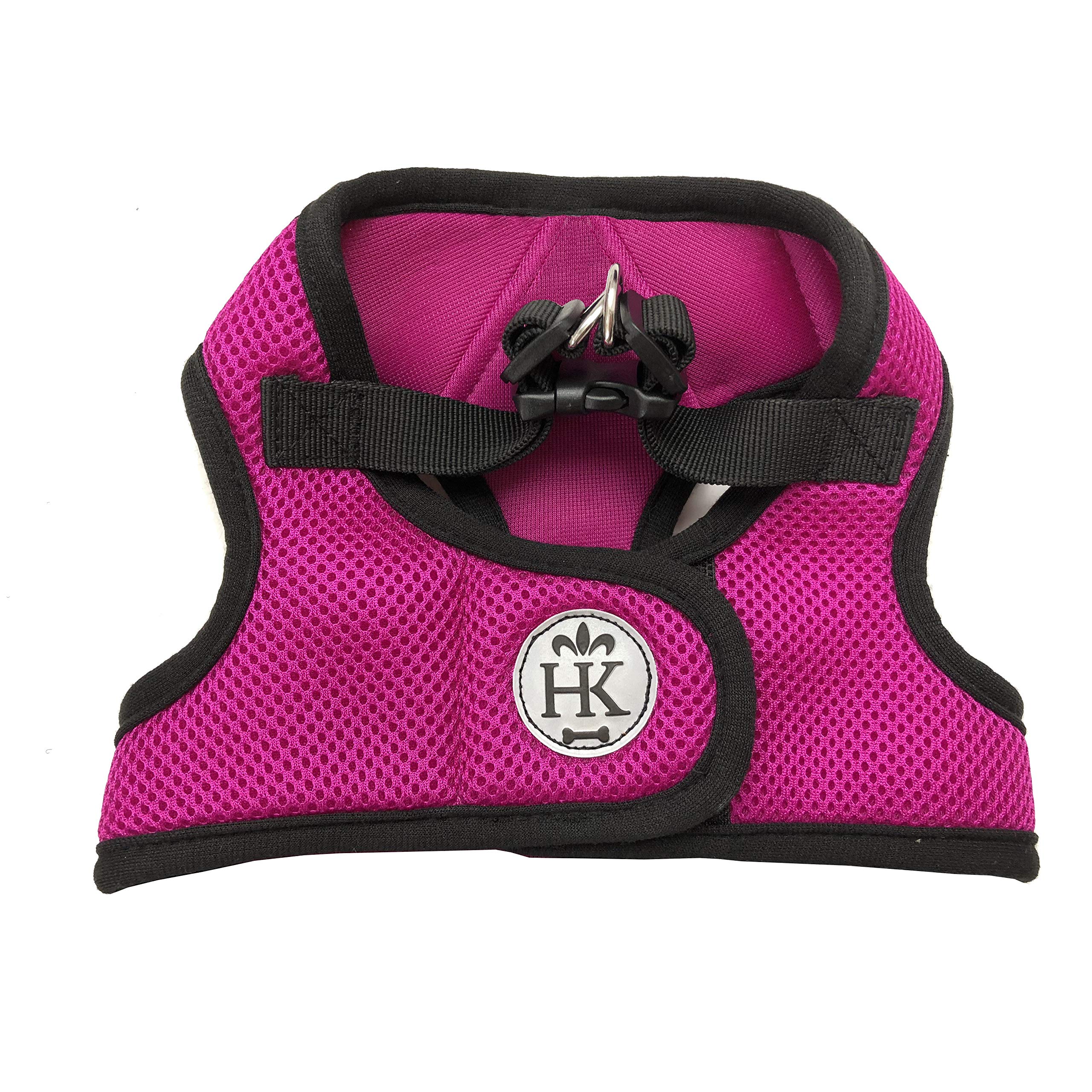 Huxley & Kent Hudson Walking & Training Harness - Raspberry (Small, 10-15Lbs) - Easy Control Step-In Mesh Vest Harness With Refl