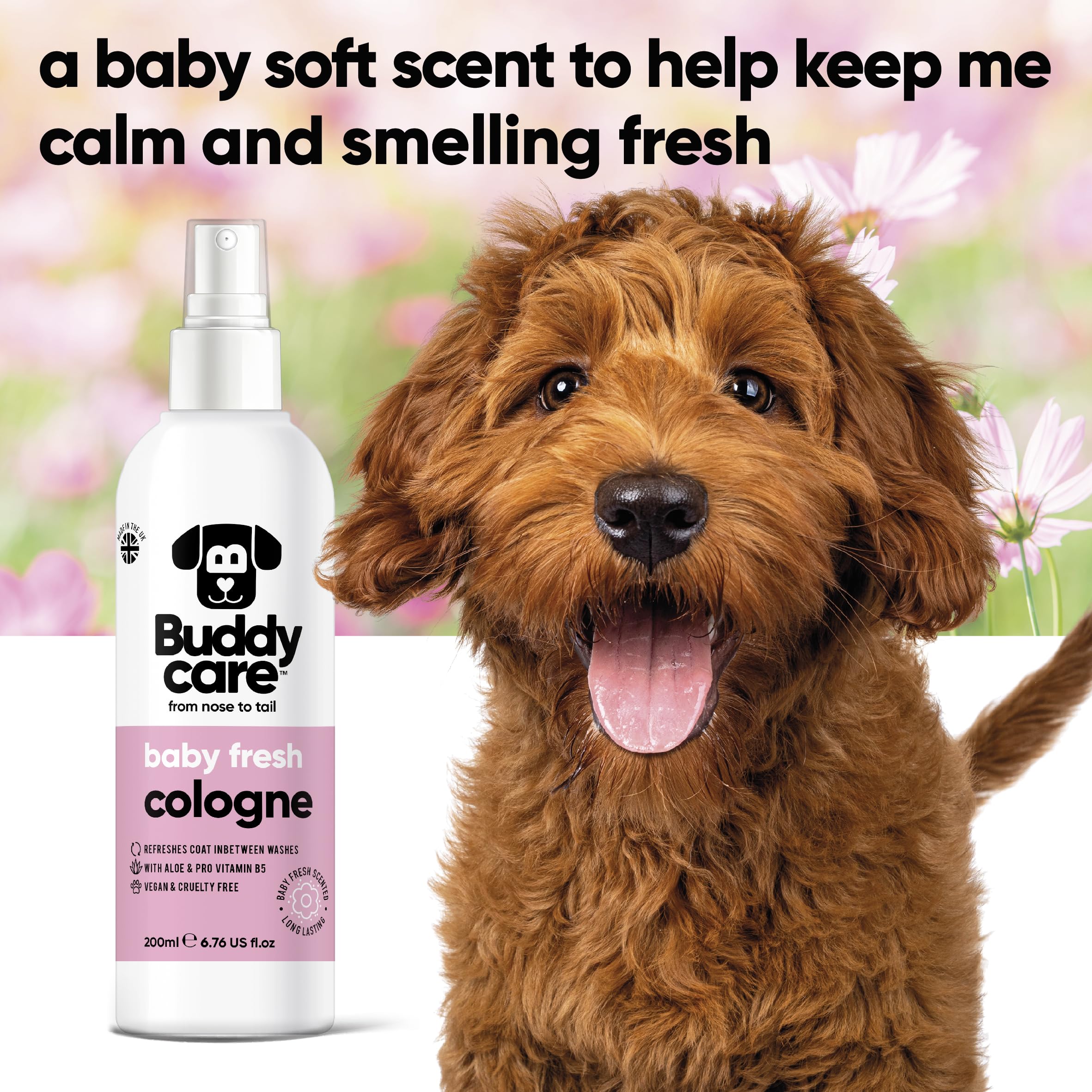 Buddycare Dog Cologne - Baby Fresh - 200Ml - Delicate And Powdery Scented Dog Cologne - Refreshes Between Dog Washes