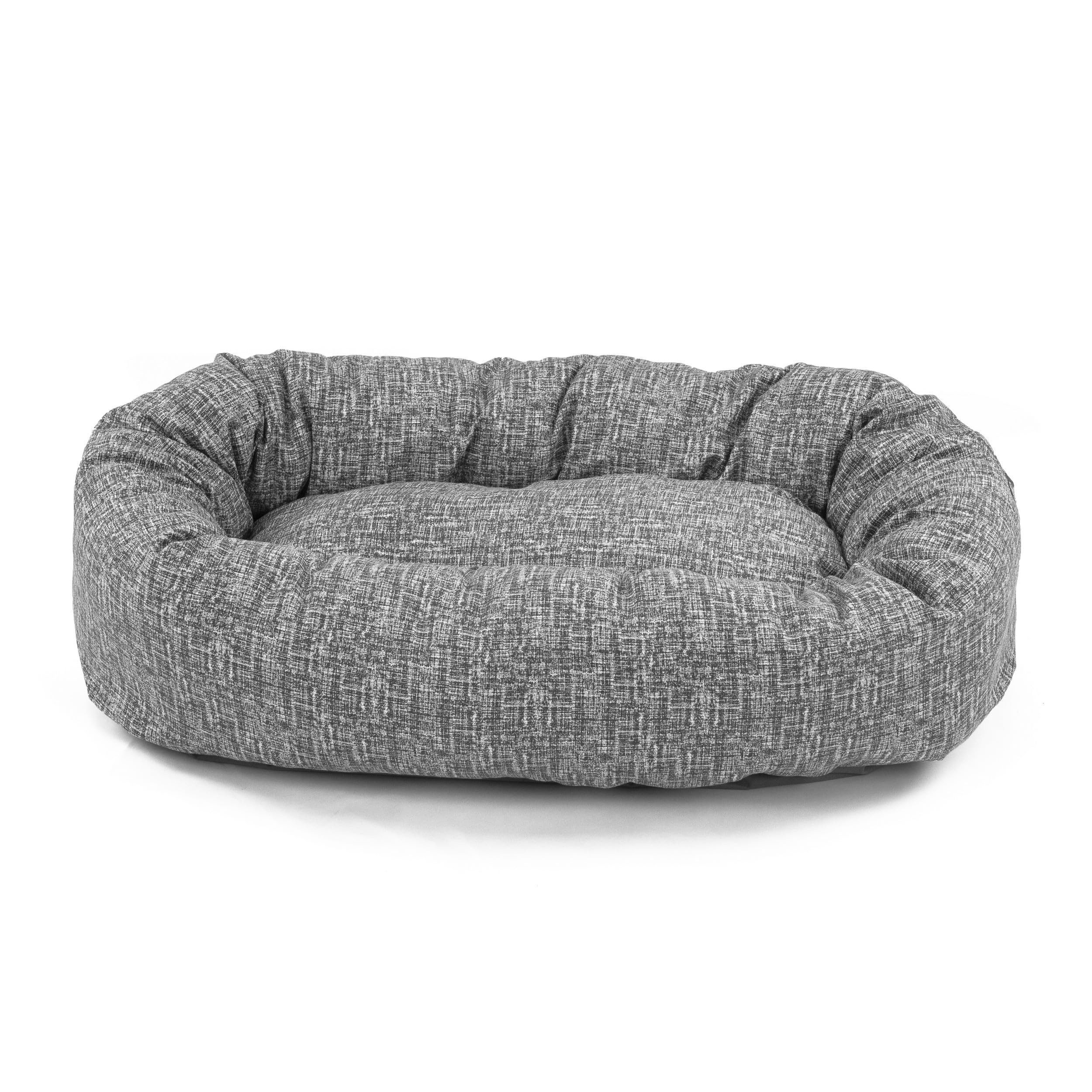 Majestic Pet 32 Inch Bagel Calming Dog Bed - Washable Round Dog Bed with Spine Support - 32x23x7 (Inch) - Lt. Black