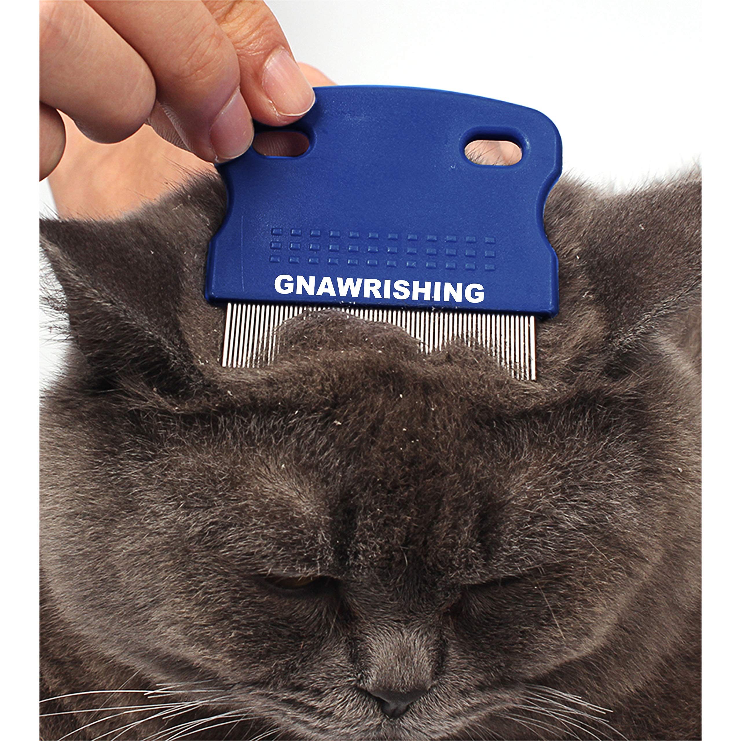 GNAWRISHING 4Pcs Flea Comb Set for Dogs & Cats - High Strength Teeth, Pet Tear Stain Remover, Effective Float Hair Remover
