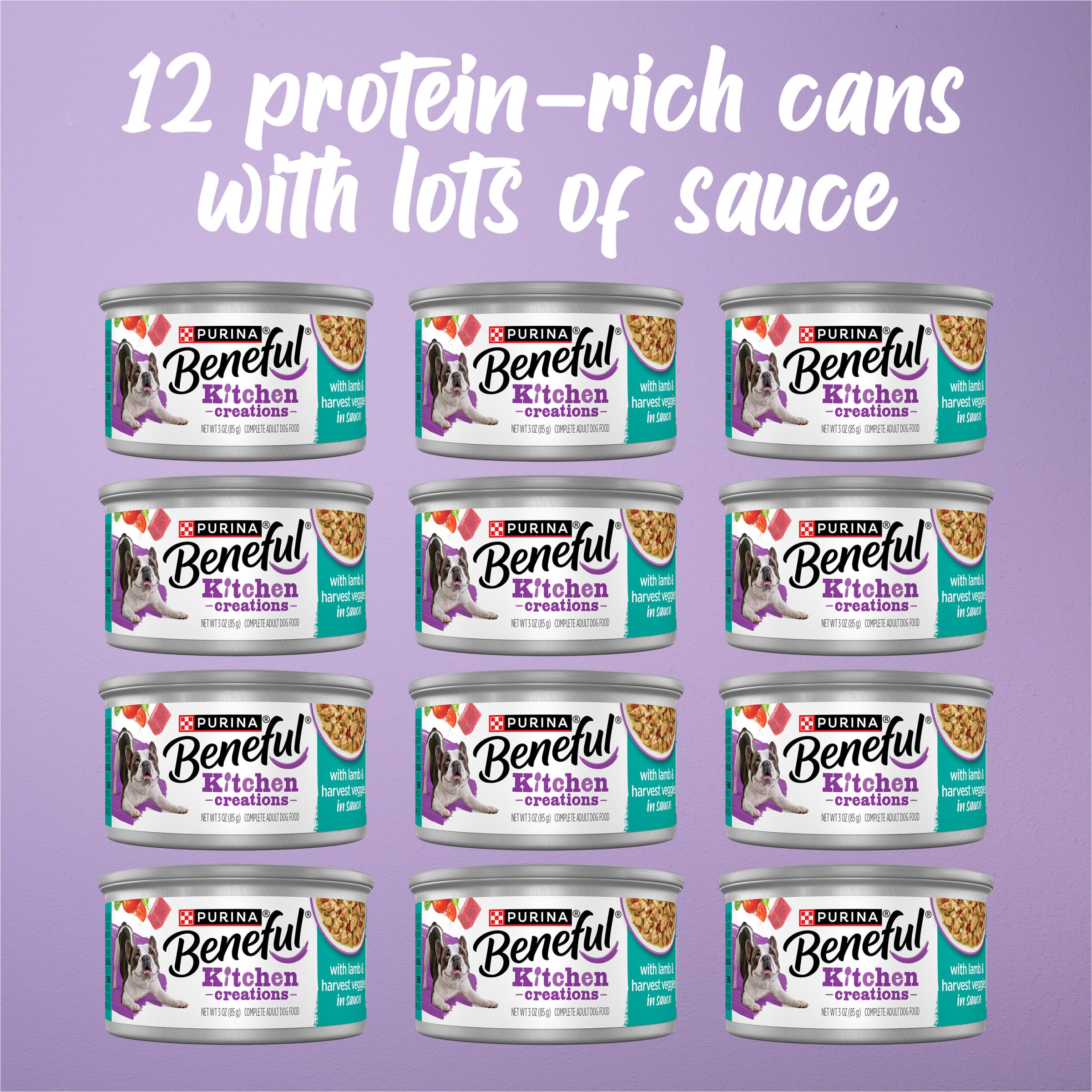 Beneful Purina Wet Dog Food, Medleys Mediterranean Style with Lamb in Sauce - (Pack of 12) 3 oz. Cans