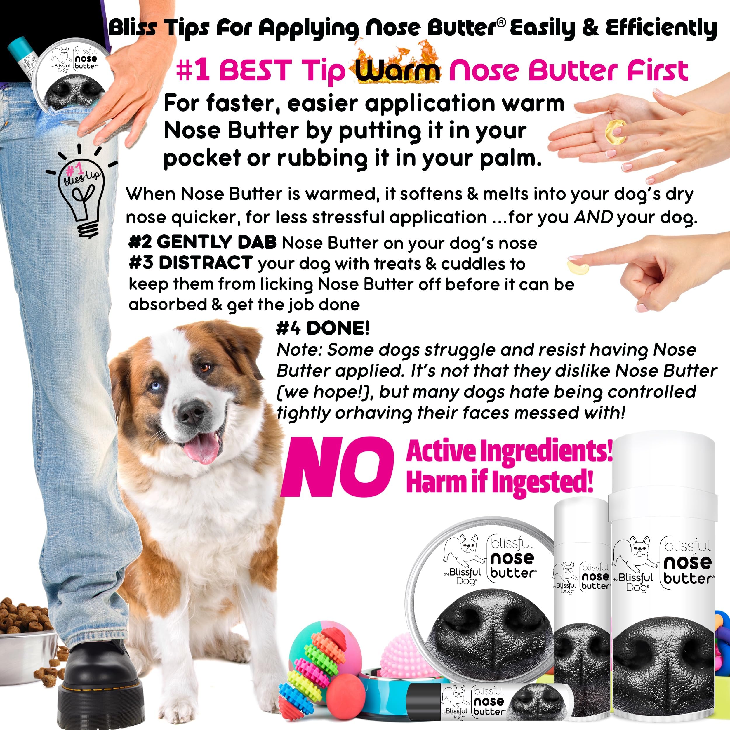The Blissful Dog Every Dog Nose Butter, Versatile Dog Nose Balm for Dry Nose, Handcrafted Nose Moisturizer, Easy-to-Apply Dog Es