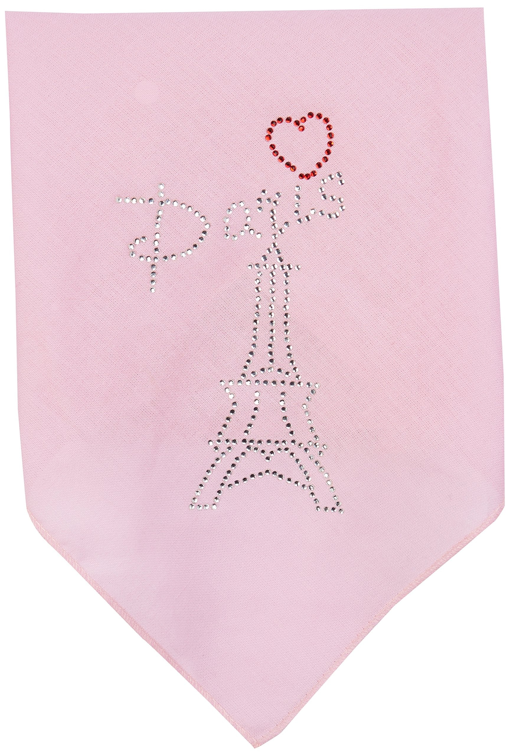 Mirage Pet Products Paris Rhinestone Bandana, Large, Light Pink