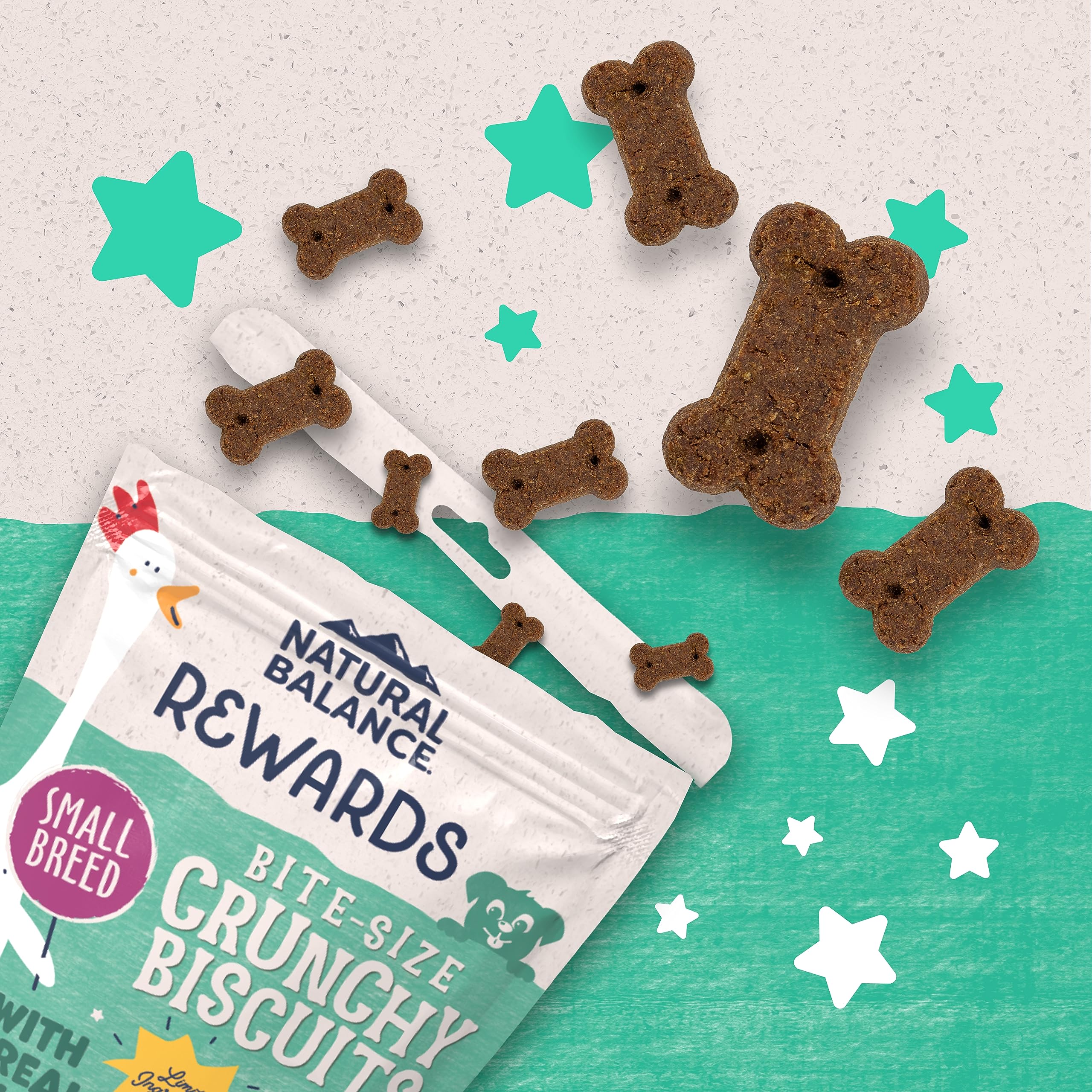 Natural Balance Limited Ingredient Rewards Crunchy Biscuits, Bite-Size Treats for Small-Breed Dogs, Made with Real Chicken, 8 Ou