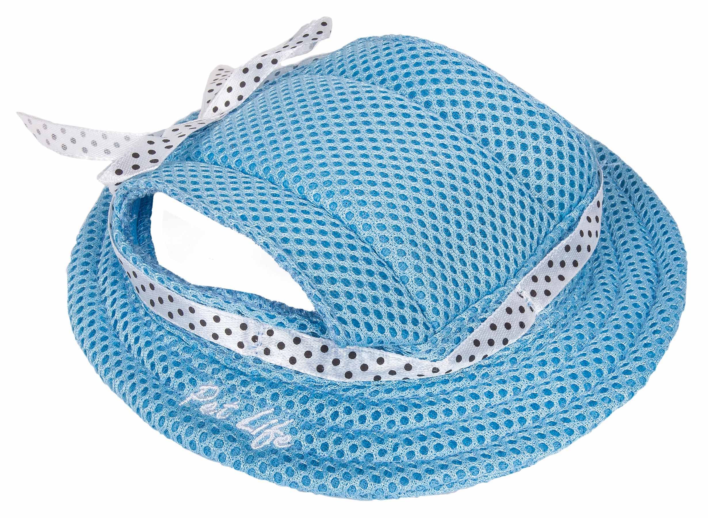 Pet Life  Sea Spot Sun Mesh Dog Hat with UV Coverage Protection - Brimmed Pet Hats for Dogs Provides More Shade Than a Dog Ban
