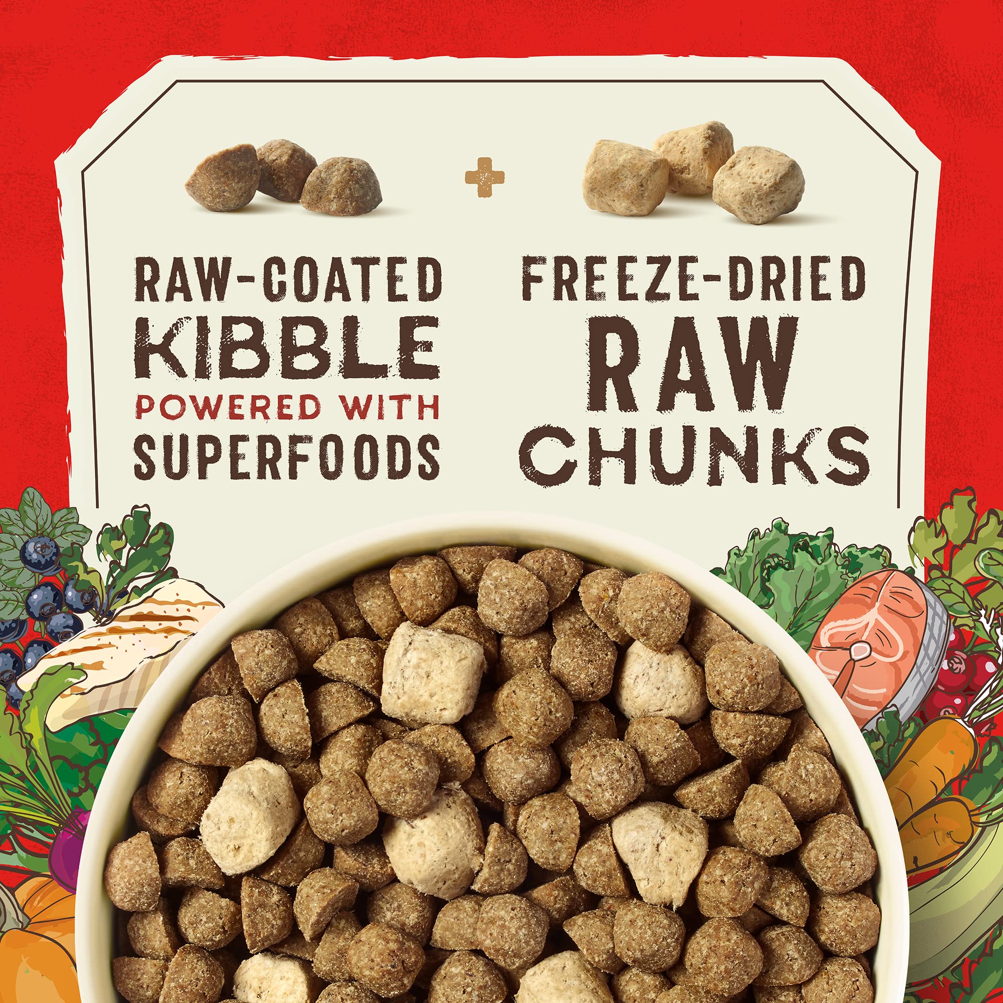 Stella & Chewy's SuperBlends Raw Blend Wild-Caught Whitefish & Salmon Recipe, 21 lb Bag, Wholesome Grains