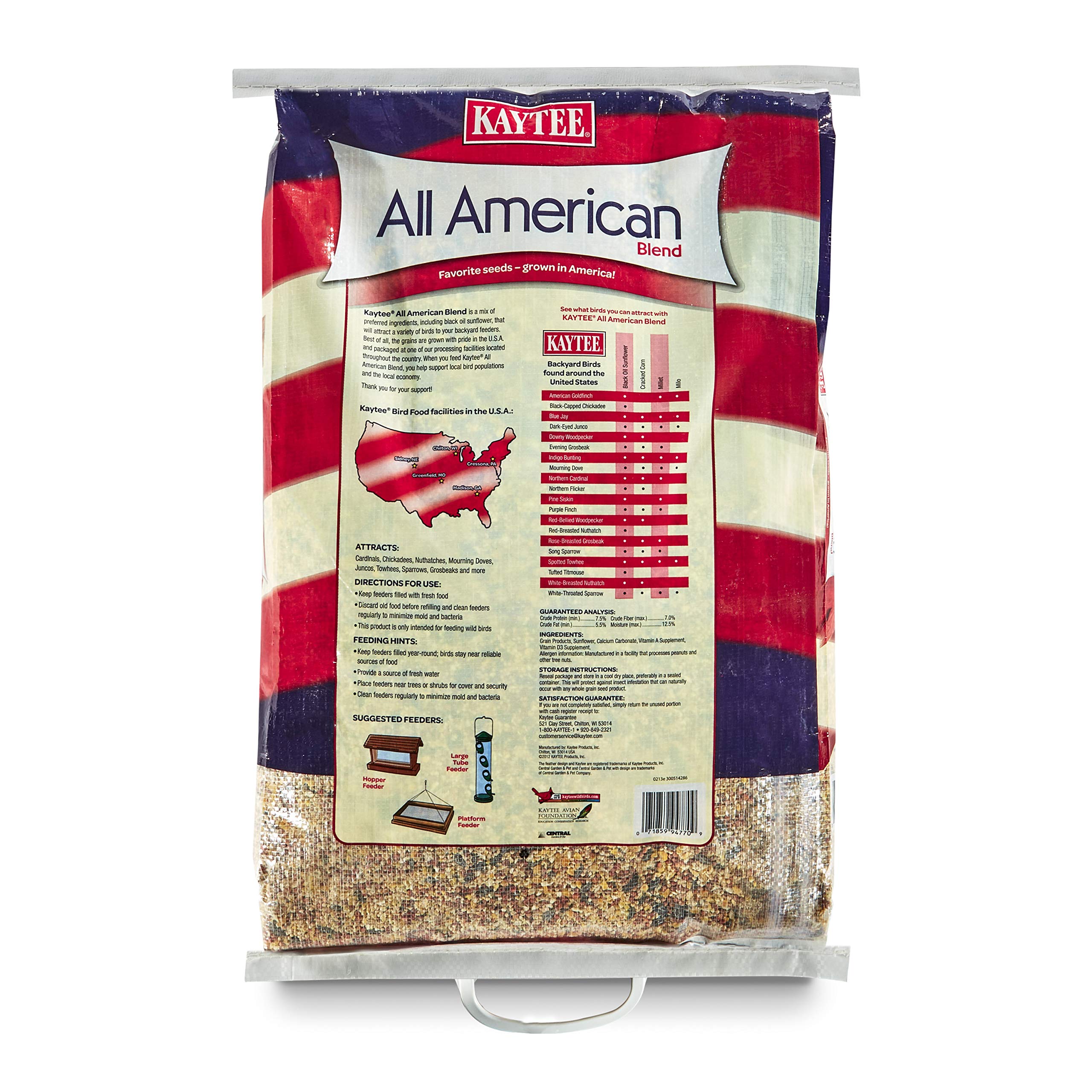 Kaytee All American Wild Bird Food Seed Blend, 18 Pound