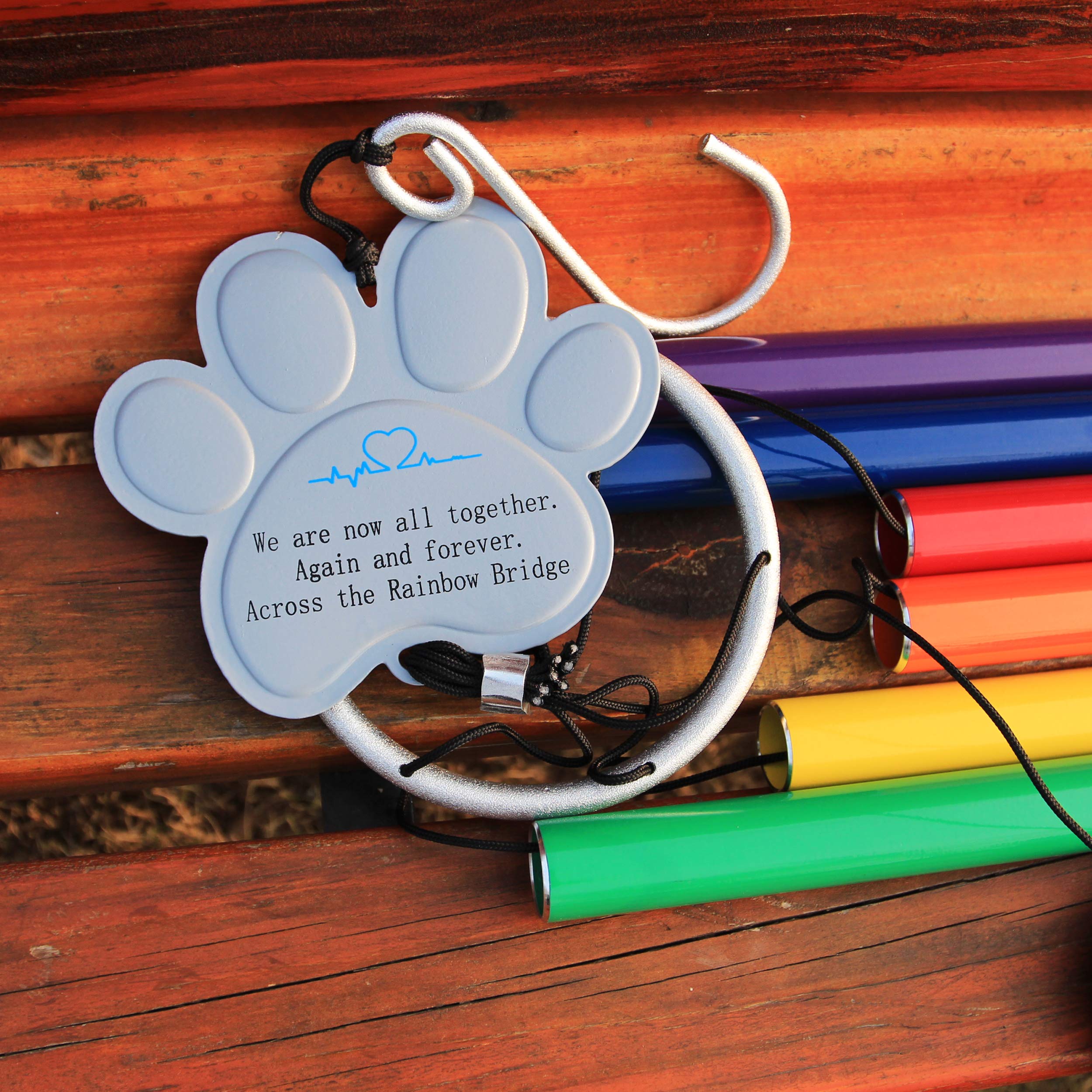 Pet Memorial Wind Chimes Rainbow Bridge,36 Inch Rainbow Bridge Pet Remembrance Wind Chimes For Loss Of Dog Cat,Pet Memorial Wind