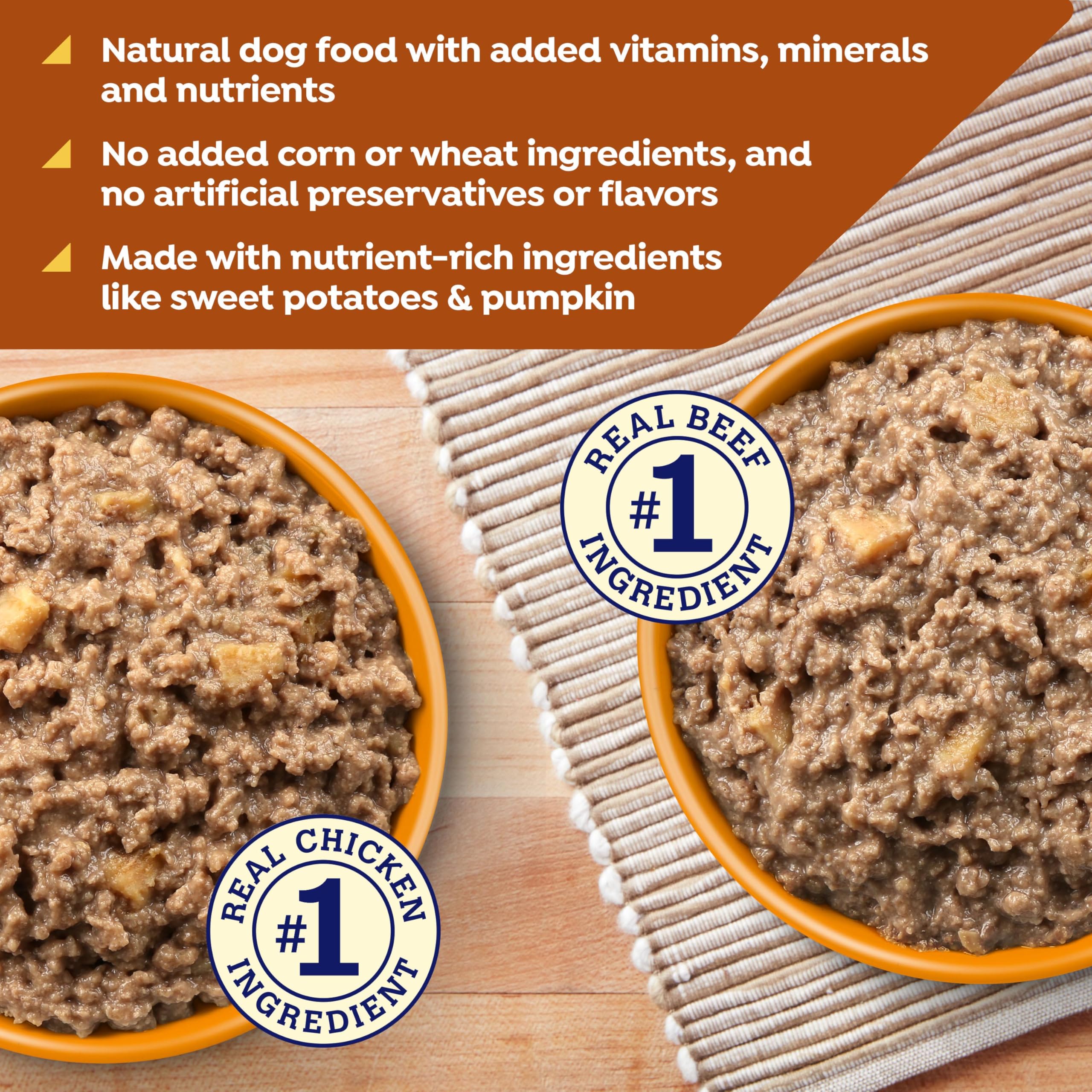Nature's Recipe Grain Free Wet Dog Food Paté Variety Pack, Chicken & Beef with Sweet Potato & Pumpkin, 13oz Cans (Pack of 12)