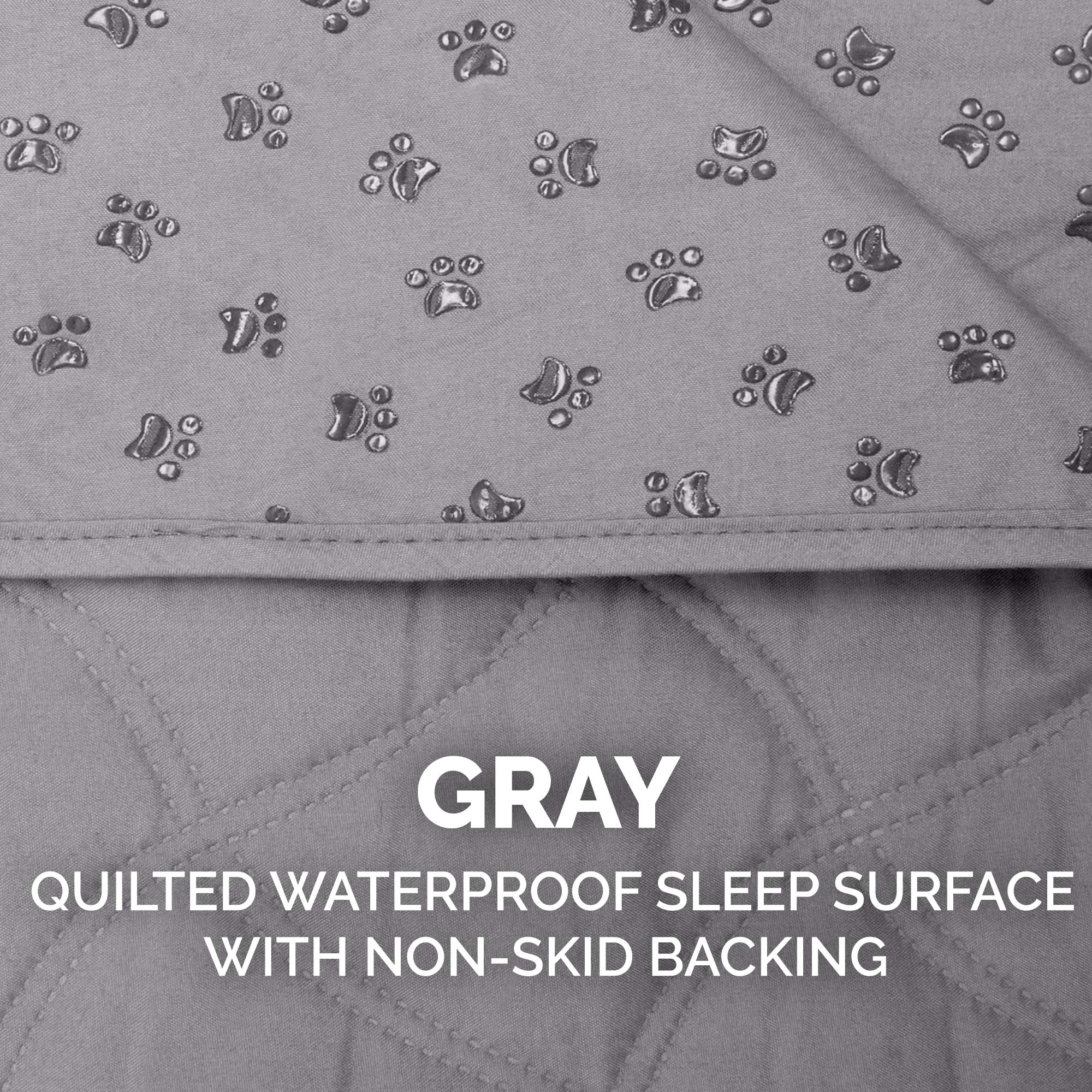 Furhaven Medium/Full Size Waterproof & Non Slip Quilted Twill Mattress Furniture Protector Cover, Washable - Gray, Medium/Full Size