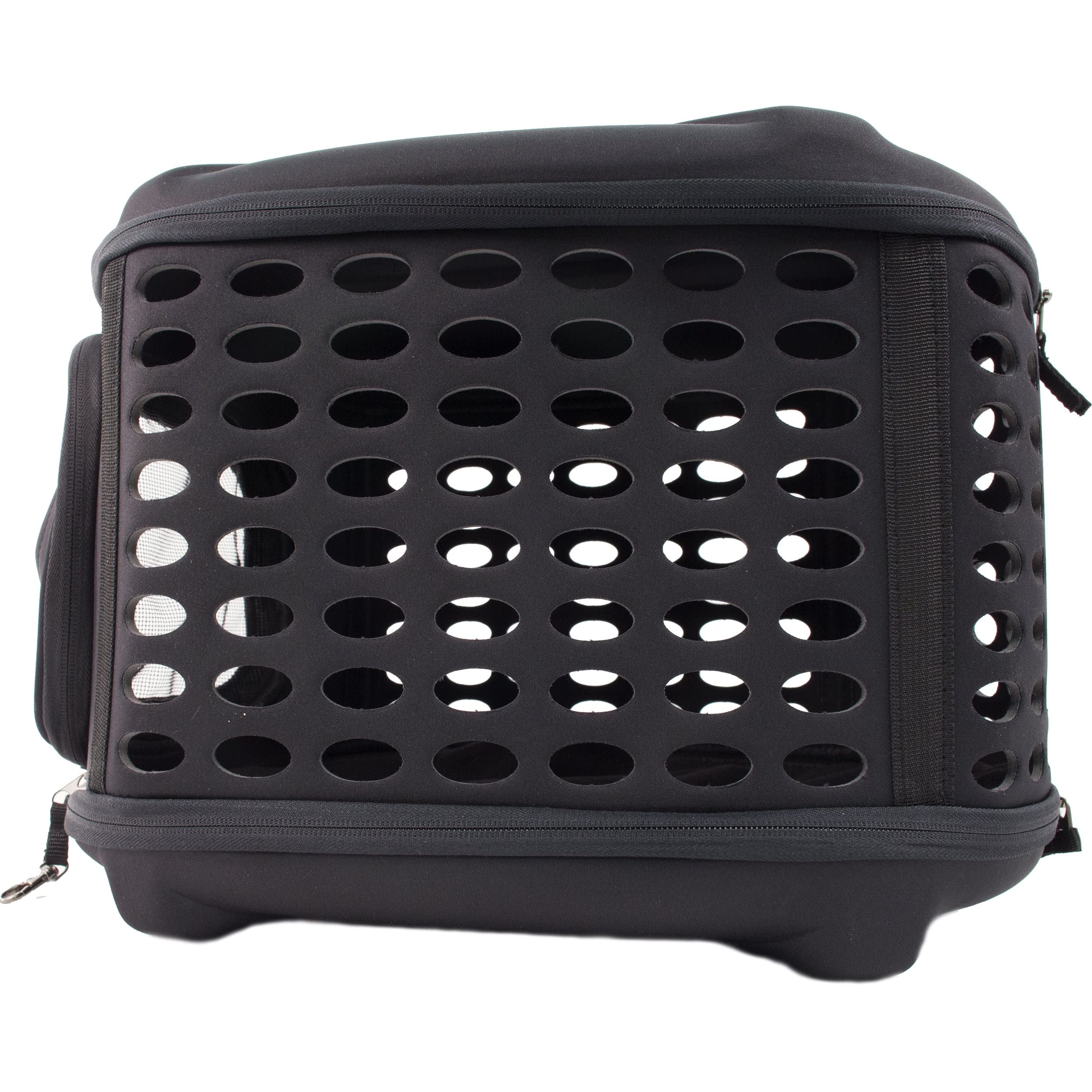Pet Life Circular Shelled Travel Pet Carrier - Collapsible And Folding Airline Dog Carrier With Lightweight Military-Grade Durability With Included Shoulder Straps