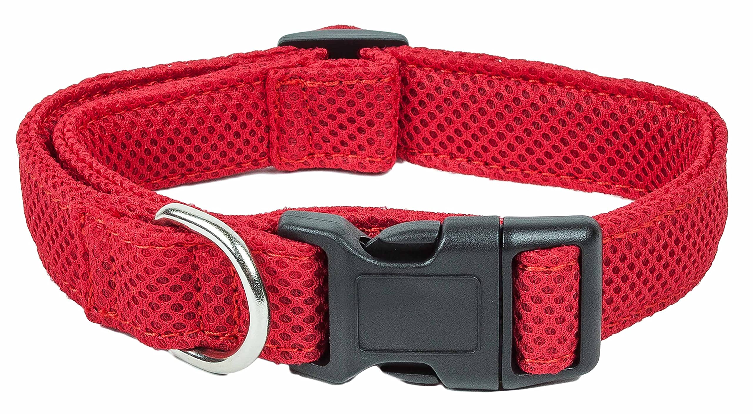 Pet Life  Aero Mesh Dual Sided Comfortable And Breathable Adjustable Pet Collar  Mesh Dog Collar With Stainless Stell Dog Lea