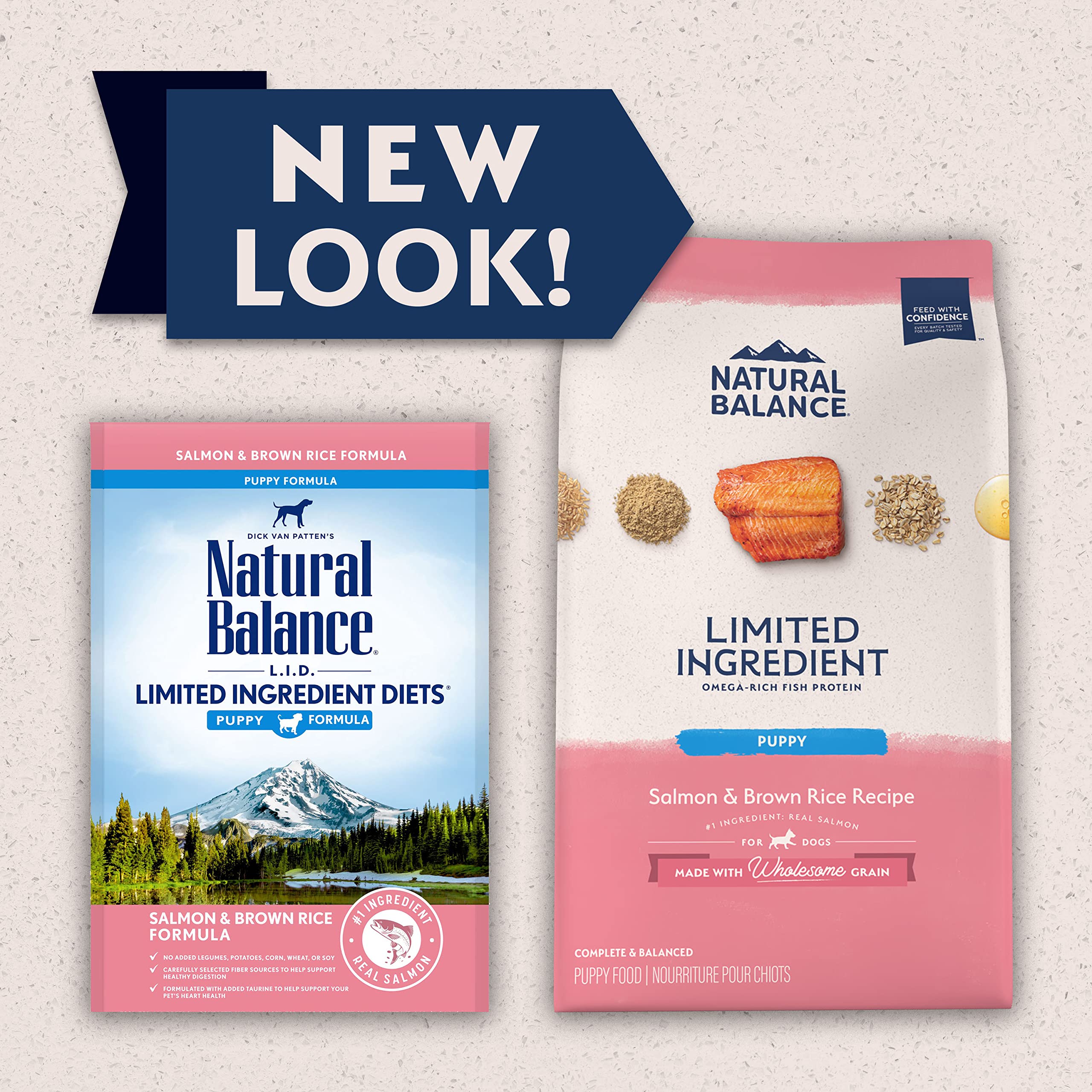 Natural Balance Limited Ingredient Puppy Dry Dog Food with Healthy Grains, Salmon & Brown Rice Recipe, 4 Pound (Pack of 1)