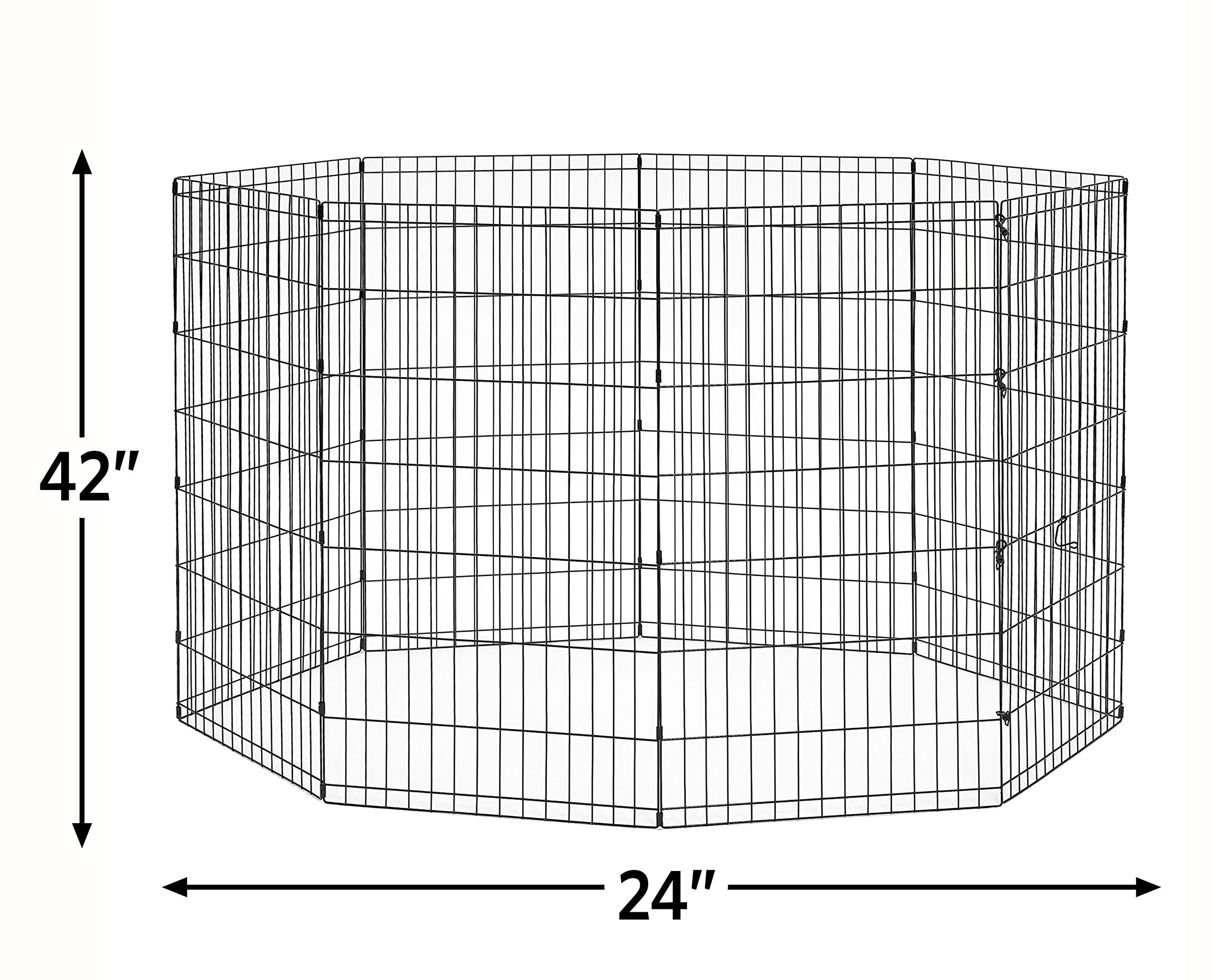 New World Dog Exercise Pen & Playpen, 24' W X 42' H, No Door, Black