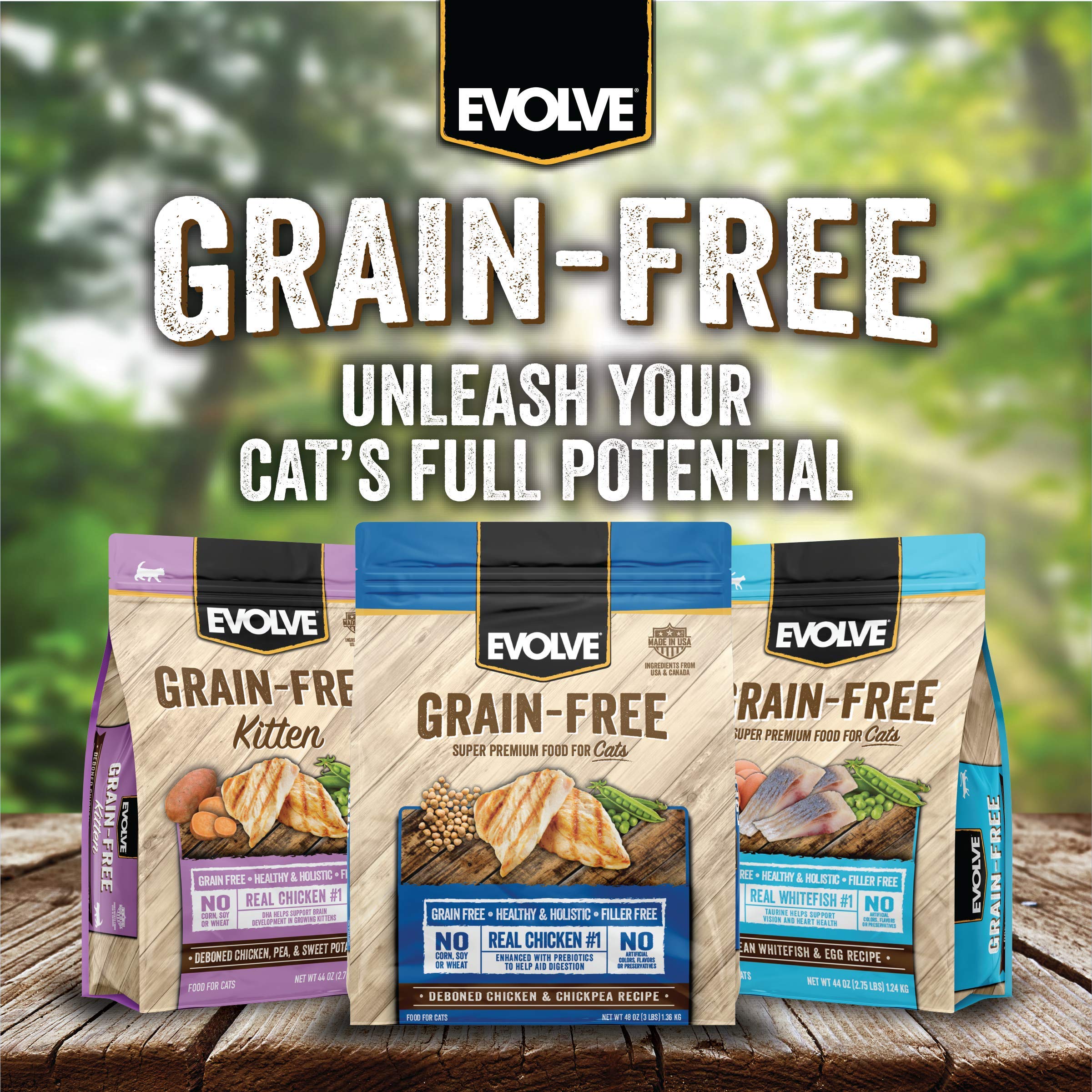 Evolve Grain Free Deboned Chicken, Pea and Vegetable Recipe Cat Food, 11lb