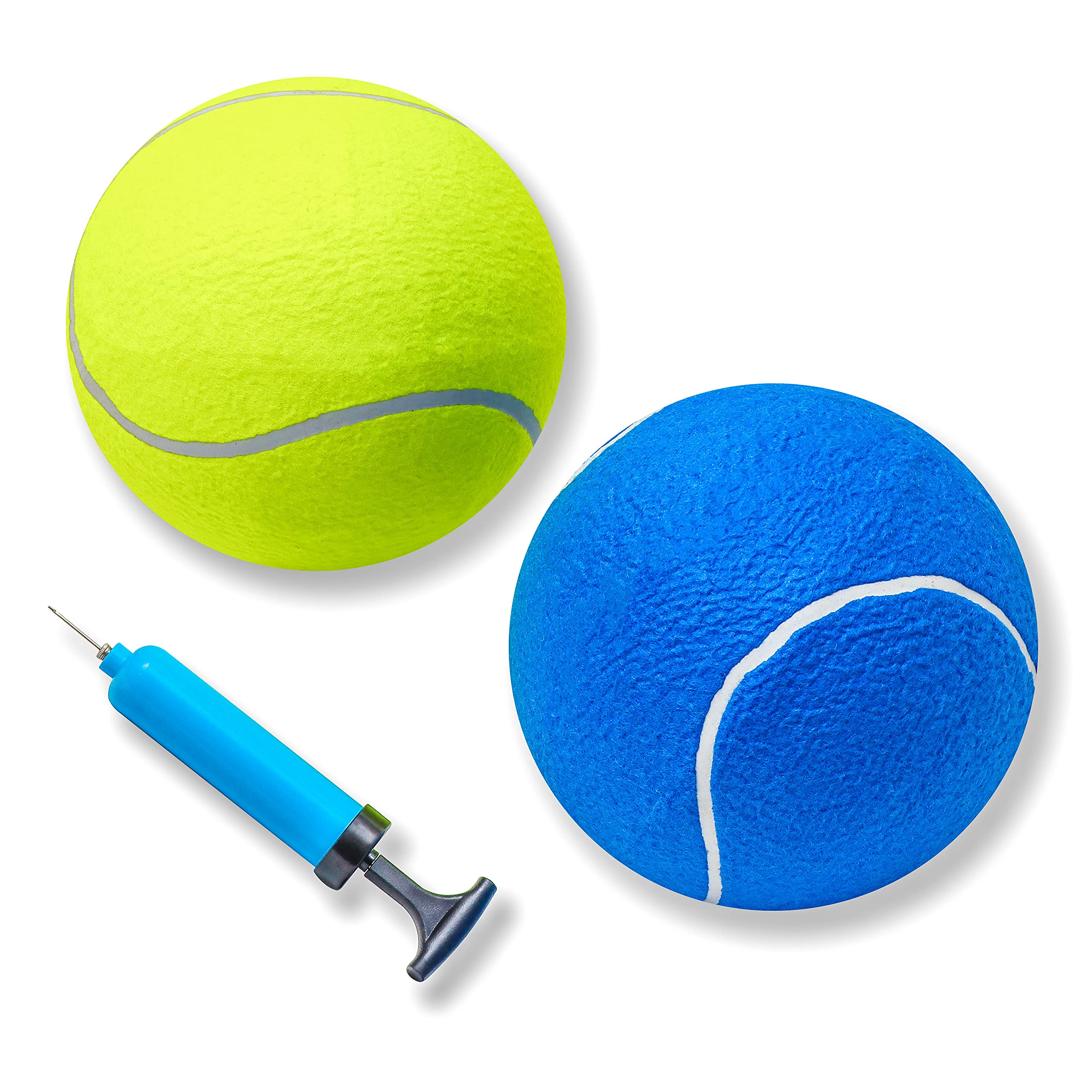 Pet Fit For Life Giant Tennis Ball 2-Pack - Unleash The Fun with These Oversized Tennis Balls for Dogs - Includes Bonus Handheld
