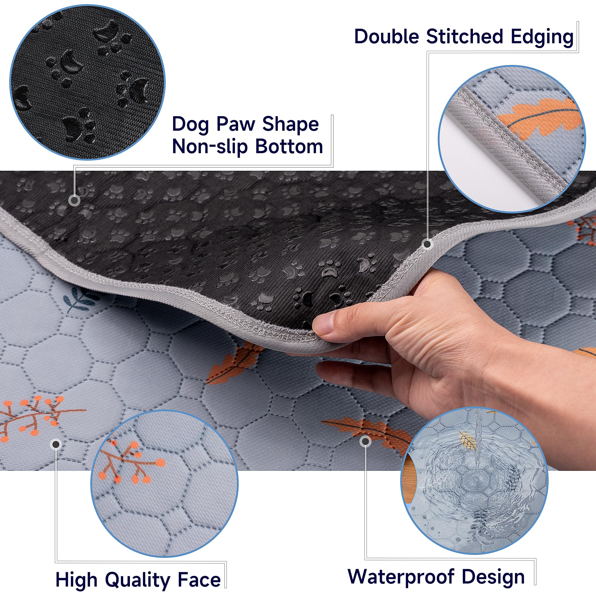 Sunheir 2 Pack Washable Guinea Pig Pee Pads, 24'' X 48'' Waterproof Reusable Guinea Pig Cage Liners, Absorbent Bedding Training