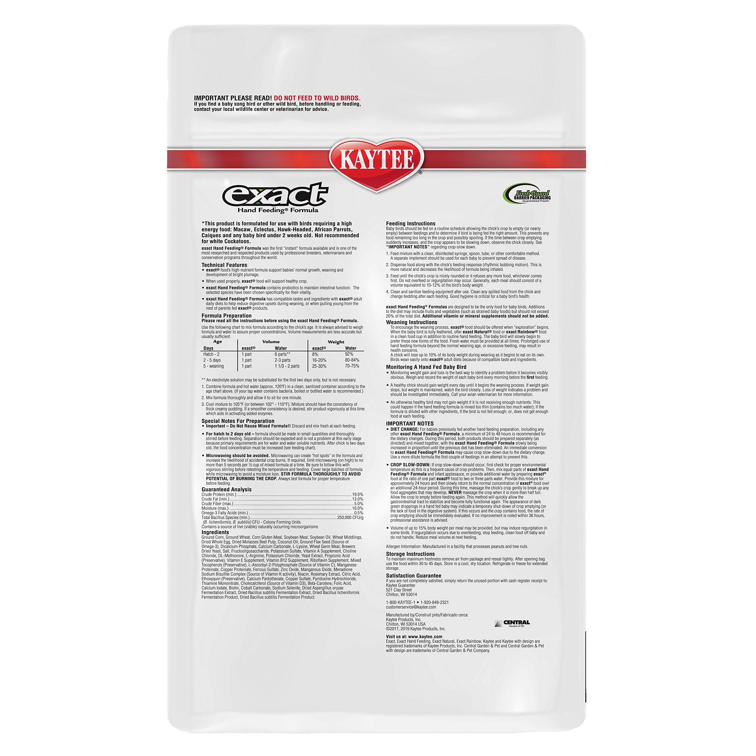 KT 5LB EXACT HAND FEED MACAW 50277