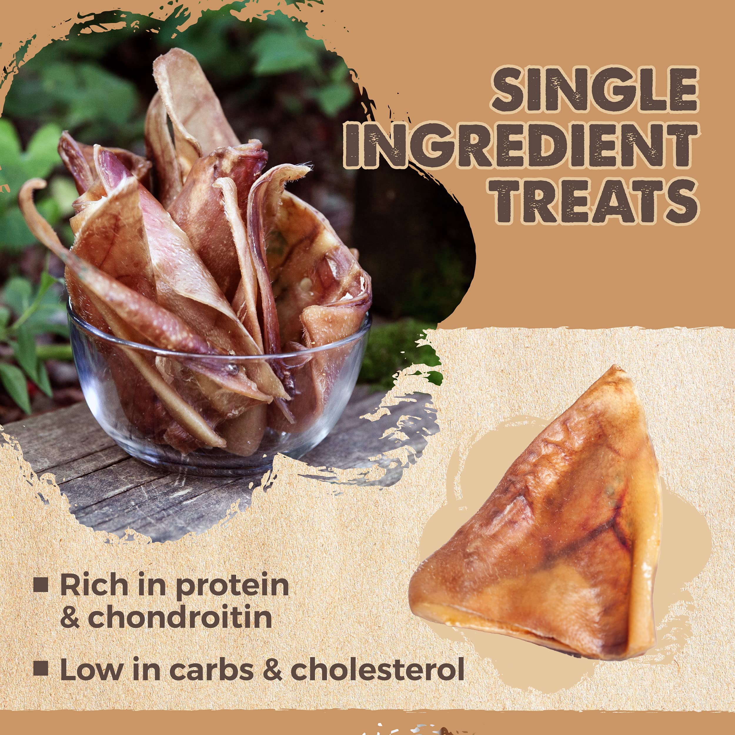 Mighty Paw Half Pig Ears for Dogs | All Natural Dog Treats. Single Ingredient Pig Ear Dog Treats. Better Than Rawhide Dog Snacks