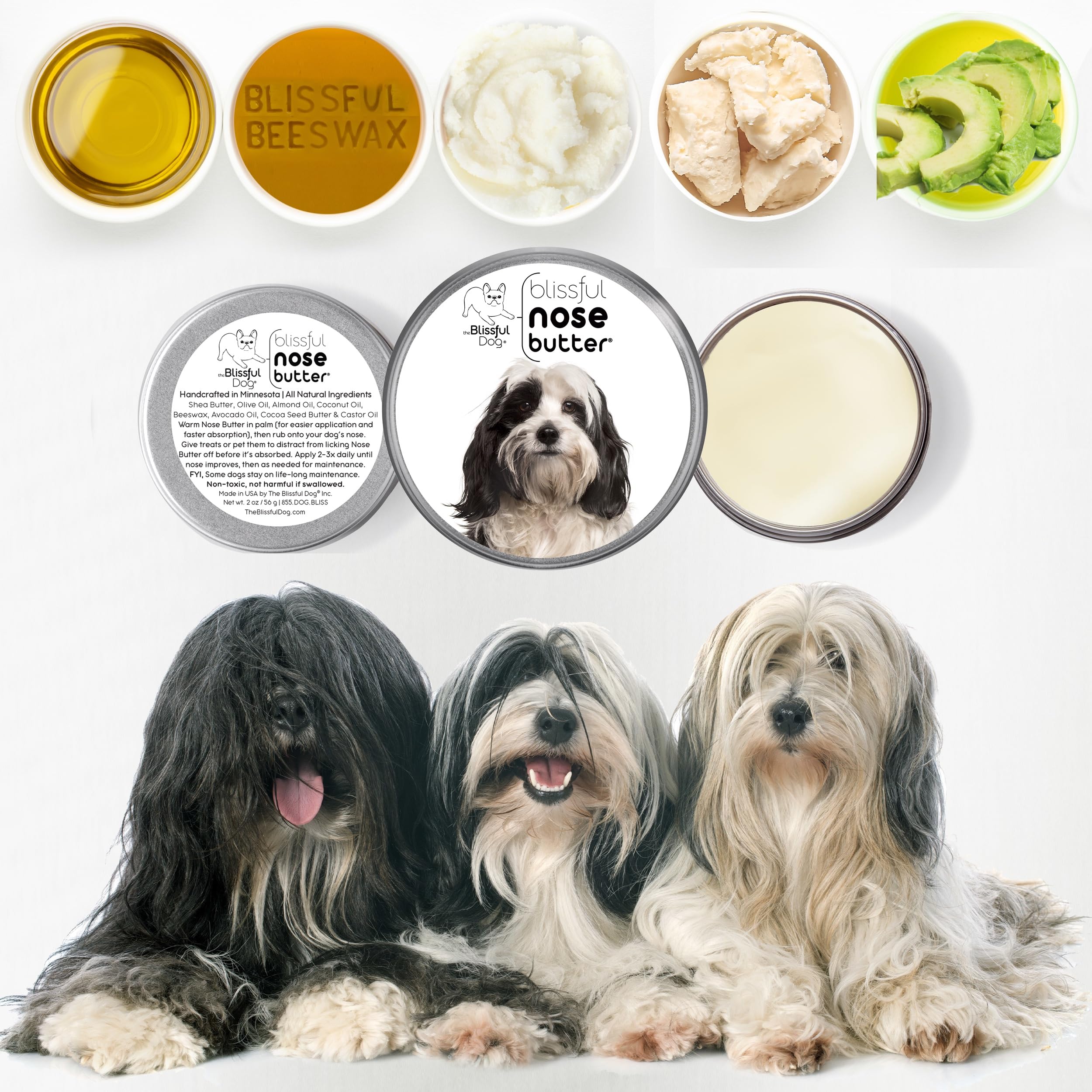 The Blissful Dog Tibetan Terrier Unscented Nose Butter - Dog Nose Butter, 1 Ounce
