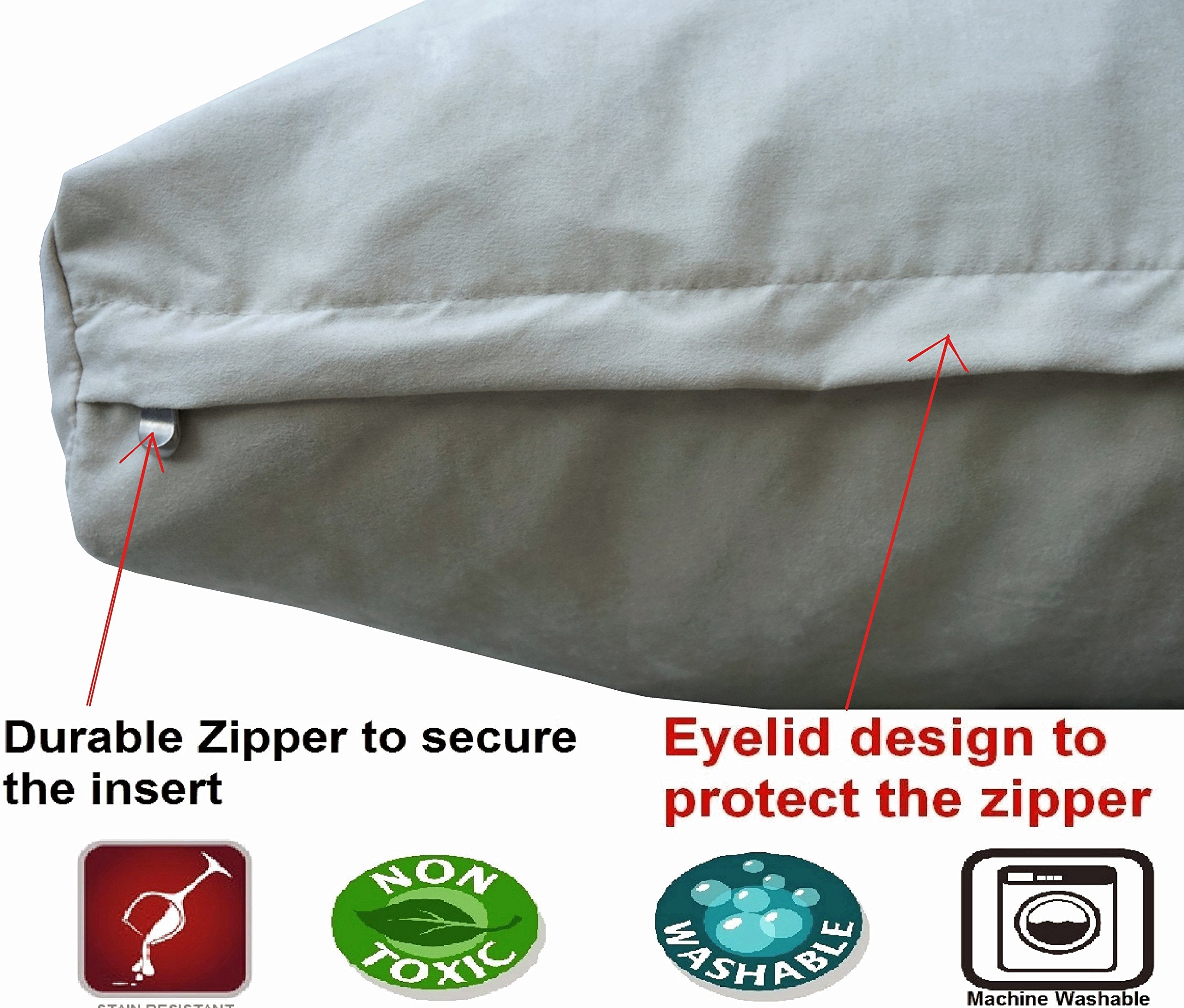 Dogbed4Less Large Memory Foam Dog Bed For Medium Dogs, Orthopedic Comfort, Waterproof Liner And Suede Pet Bed Cover 41'X27' Pillow, Khaki