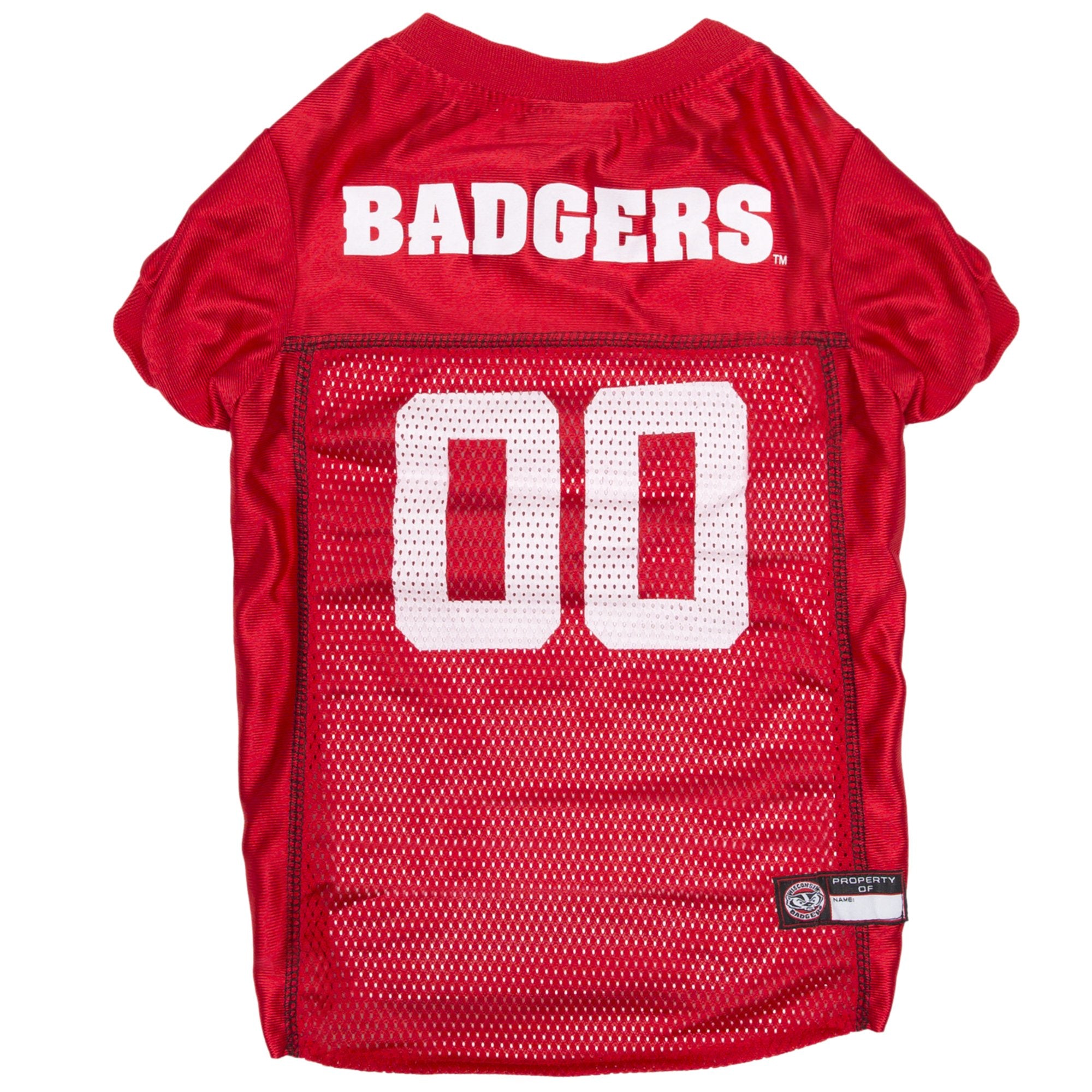 Pets First NCAA College Wisconsin Badgers Mesh Jersey for DOGS & CATS, X-Large. Licensed Dog Jersey with your Favorite Football/