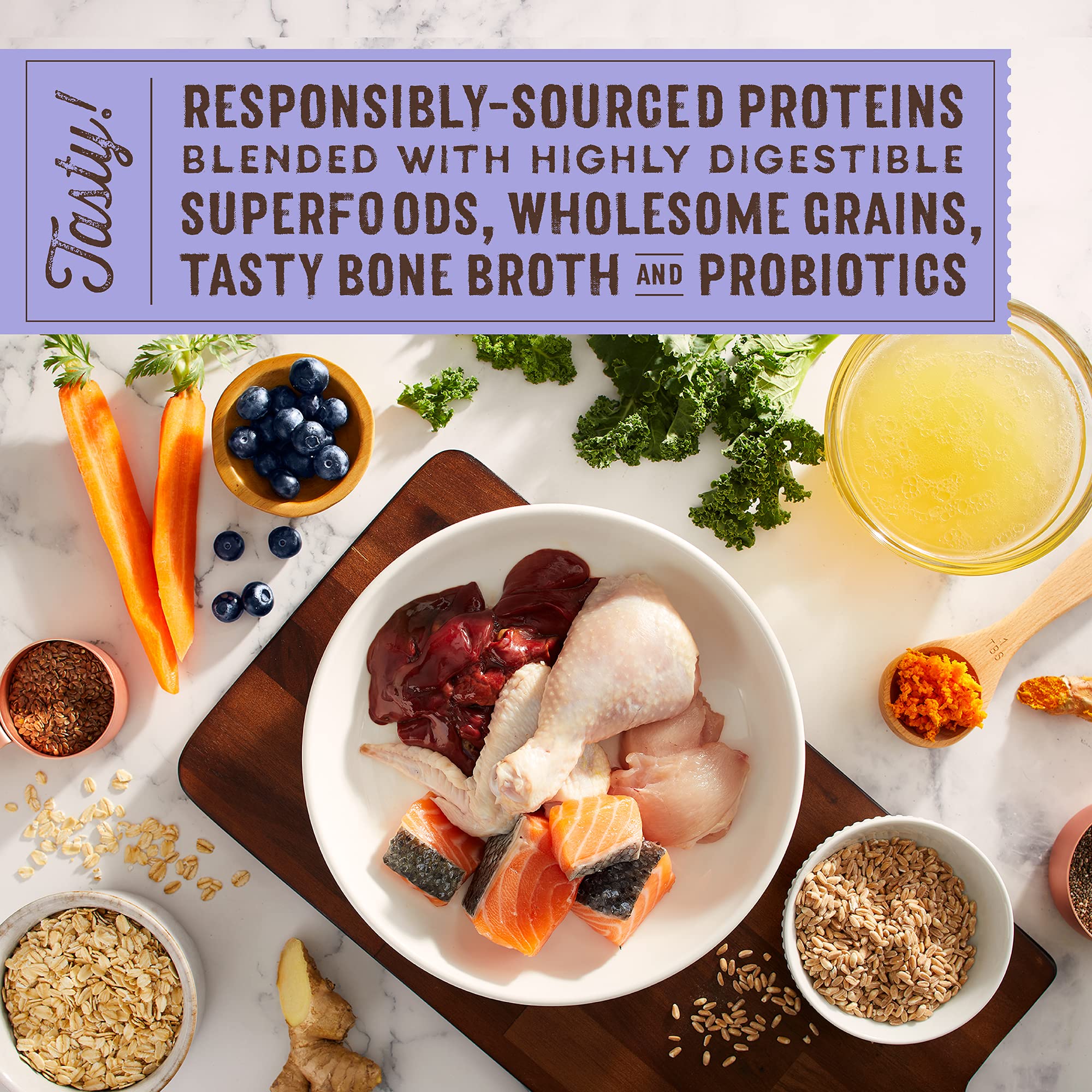 Stella & Chewys SuperBlends Raw Blend Wholesome Grains Puppy Cage-Free Chicken & Wild Caught Salmon Recipe with Superfoods, 3.2