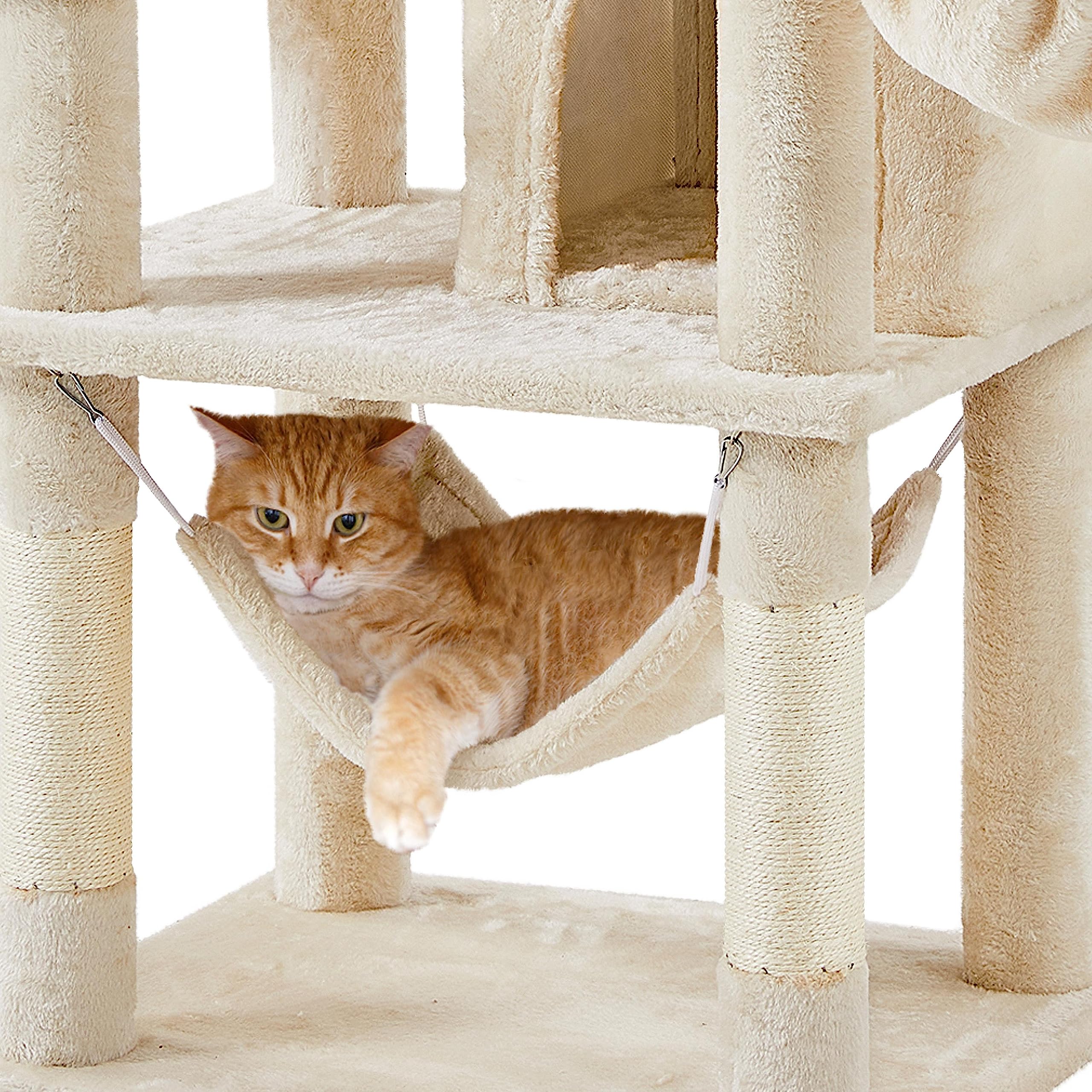 Yaheetech Cat Tree For Indoor Cats, 67-Inch Cat Tower With Scratching Posts, Multi-Level Cat Condo W/Removable Fur Ball Sticks &