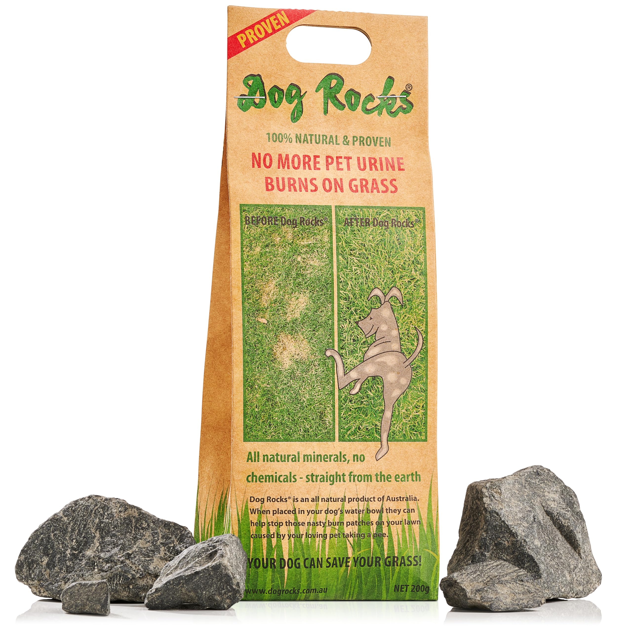 Dog Rocks for Urine Burning Grass - 200g Natural Pet Rock to Help Maintain Green Lawn - Grass Savers for Dog Urine - 2 Month Sup