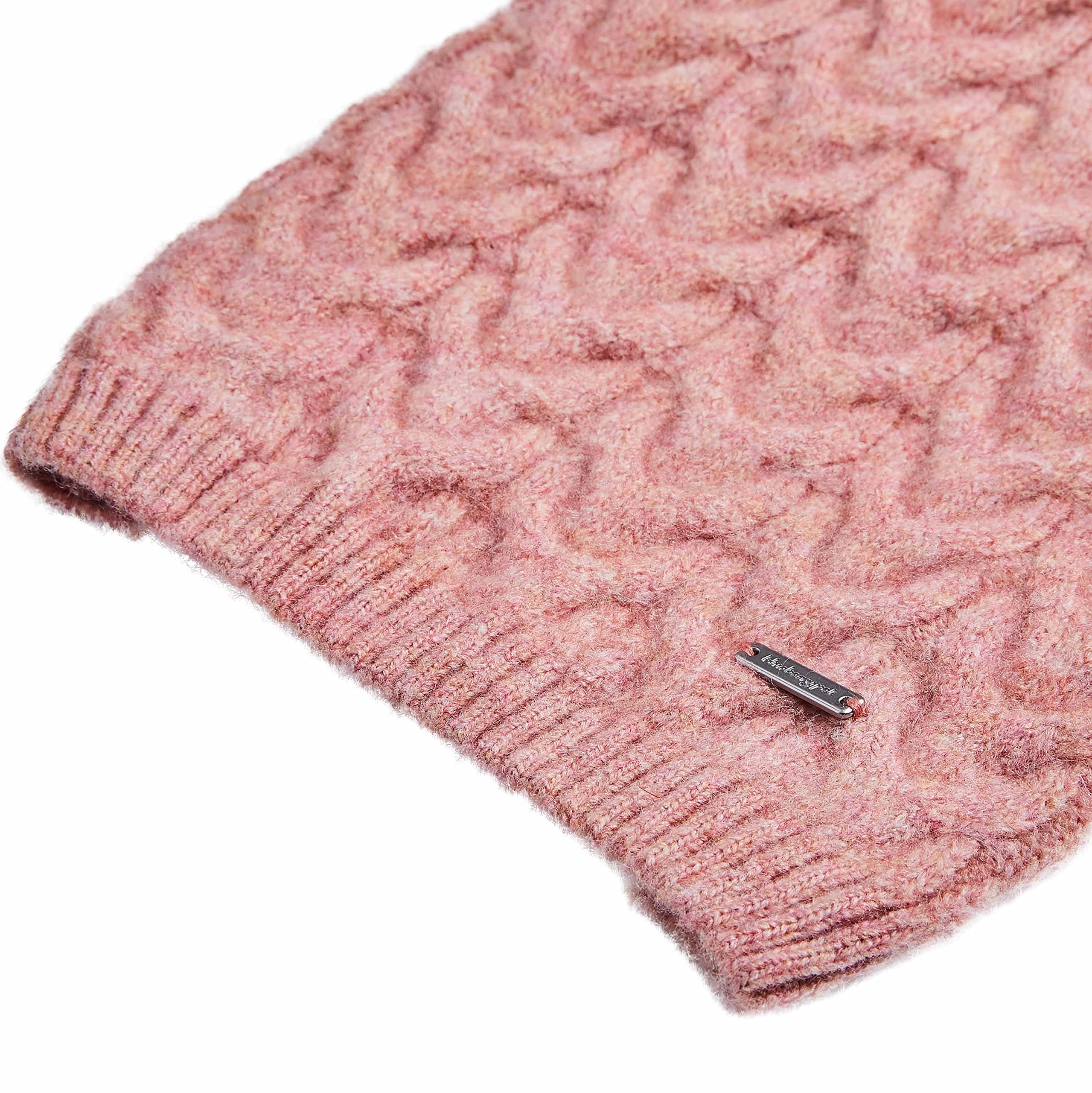 Blueberry Pet Classic Fuzzy Textured Knit Pullover Turtle-Neck Dog Sweater In Rainbow Pink, Back Length 20'', Pack Of 1 Clothes