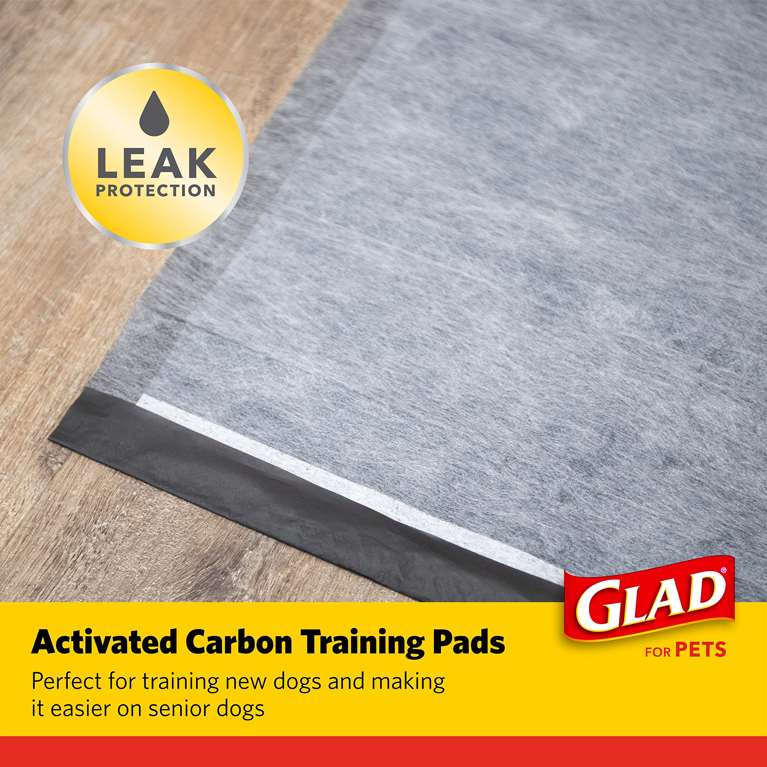 Glad for Pets Black Charcoal Puppy Pads, 14 Count - Absorb & Neutralize Urine Instantly, Improved Quality Puppy Pee Pads