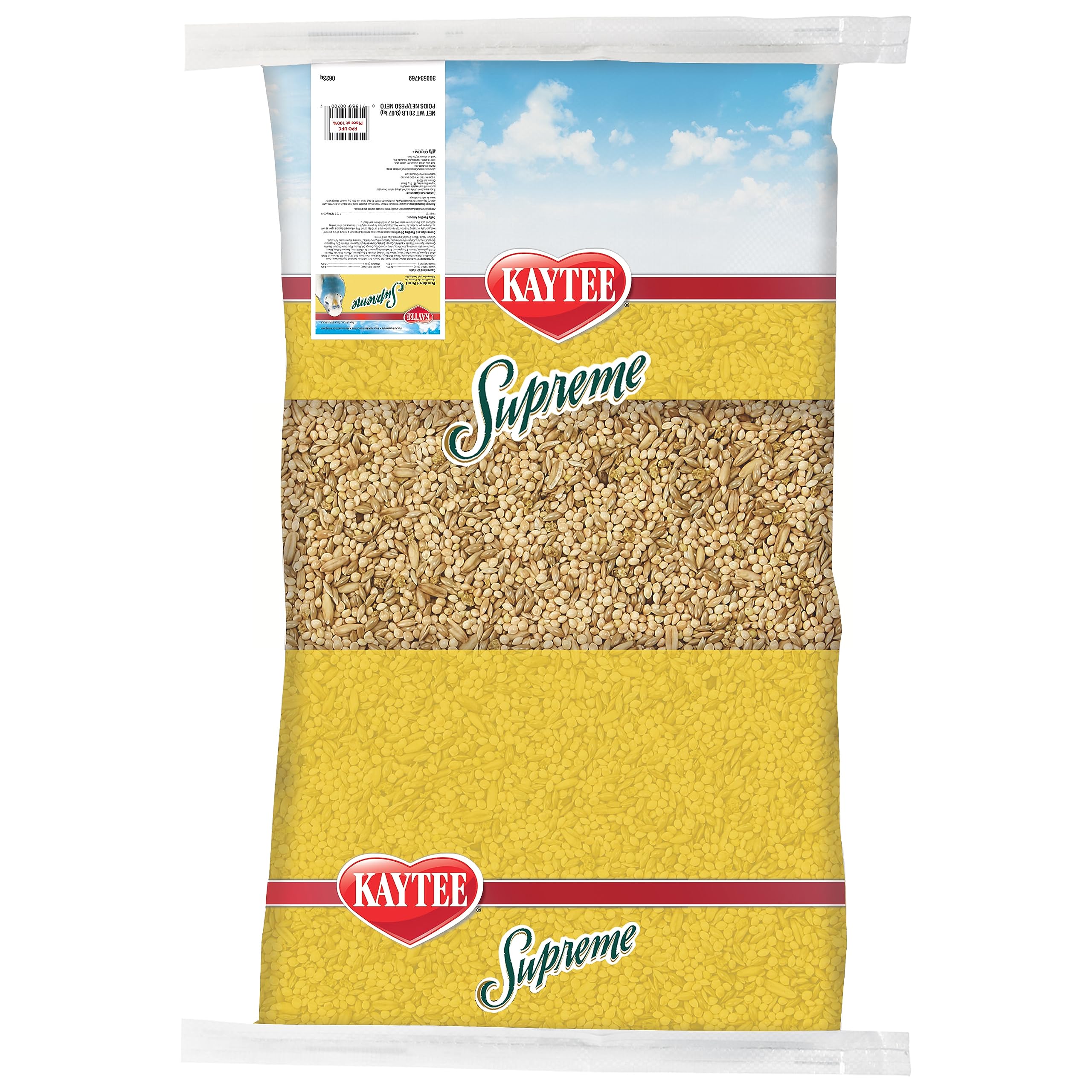 Kaytee Supreme Pet Parakeet Bird Food, 20 lb