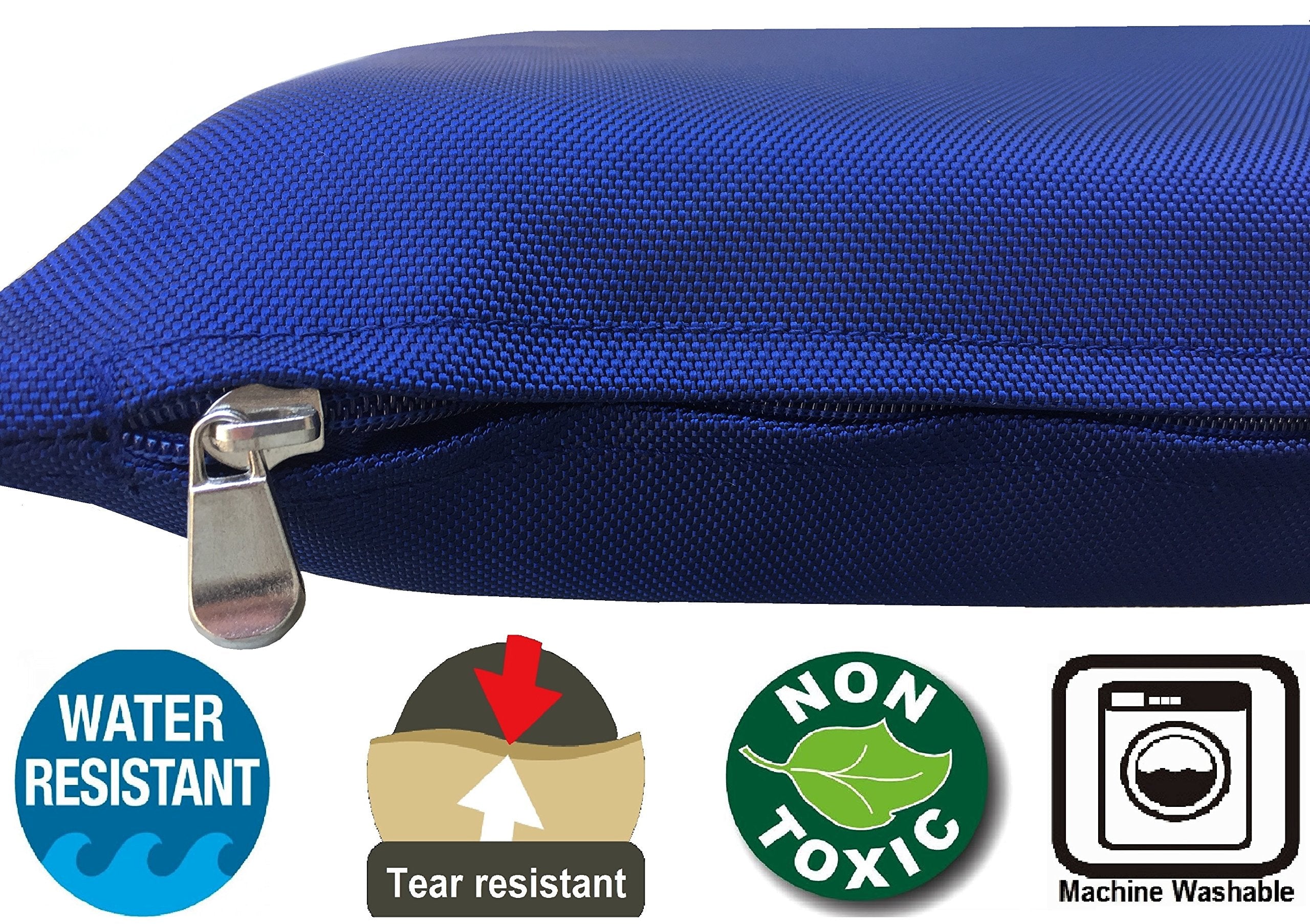 Dogbed4less 2 Pack Gel Cooling Memory Foam Dog Bed for Small to Medium Pet with Waterproof Internal Cover, 1680 Nylon Blue 34X27