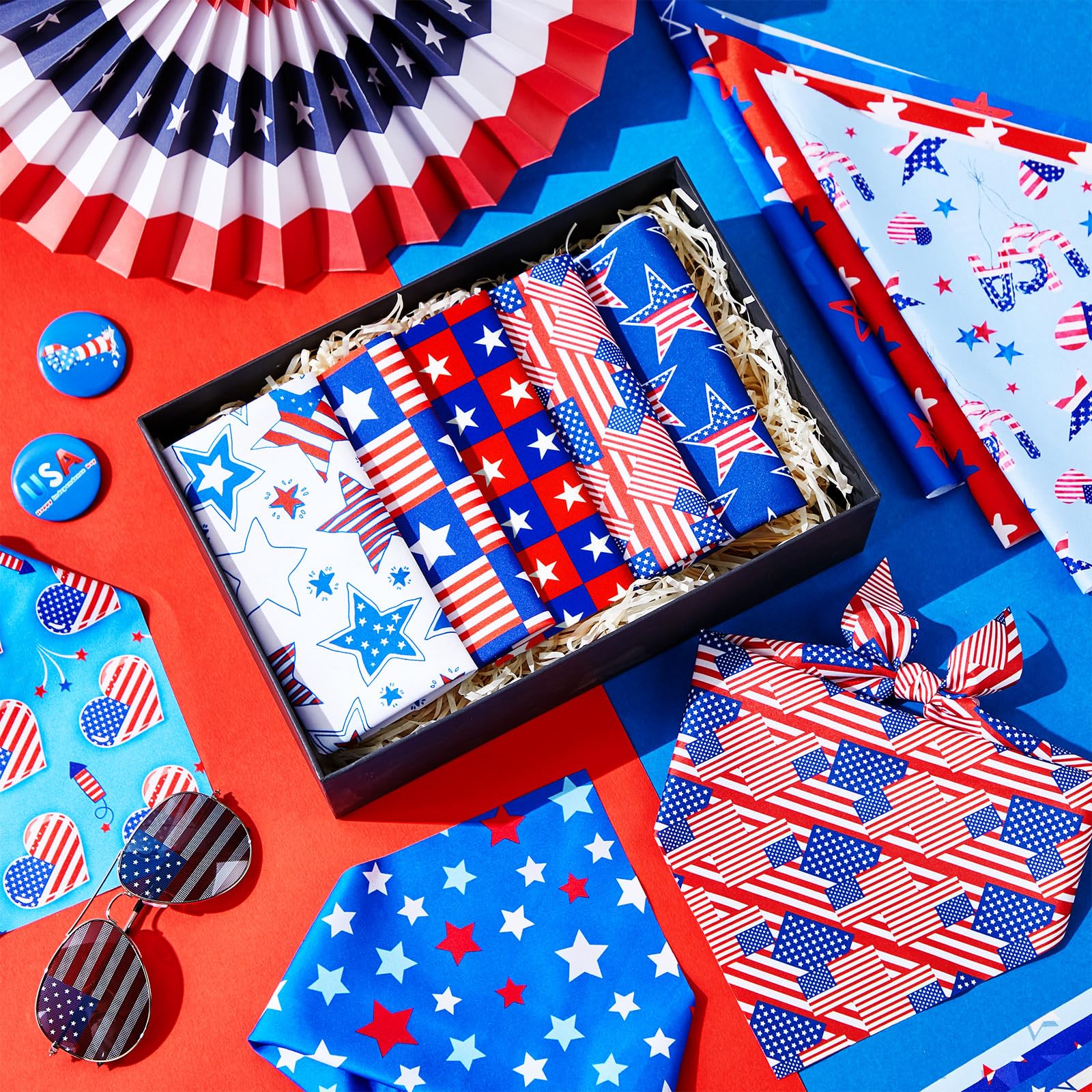 Preboun 50 Pieces Patriotic Dog Bandanas Bulk 4Th Of July Bandanas For Dogs Pet Triangle Kerchief Scarf Set For Puppy Small Medi