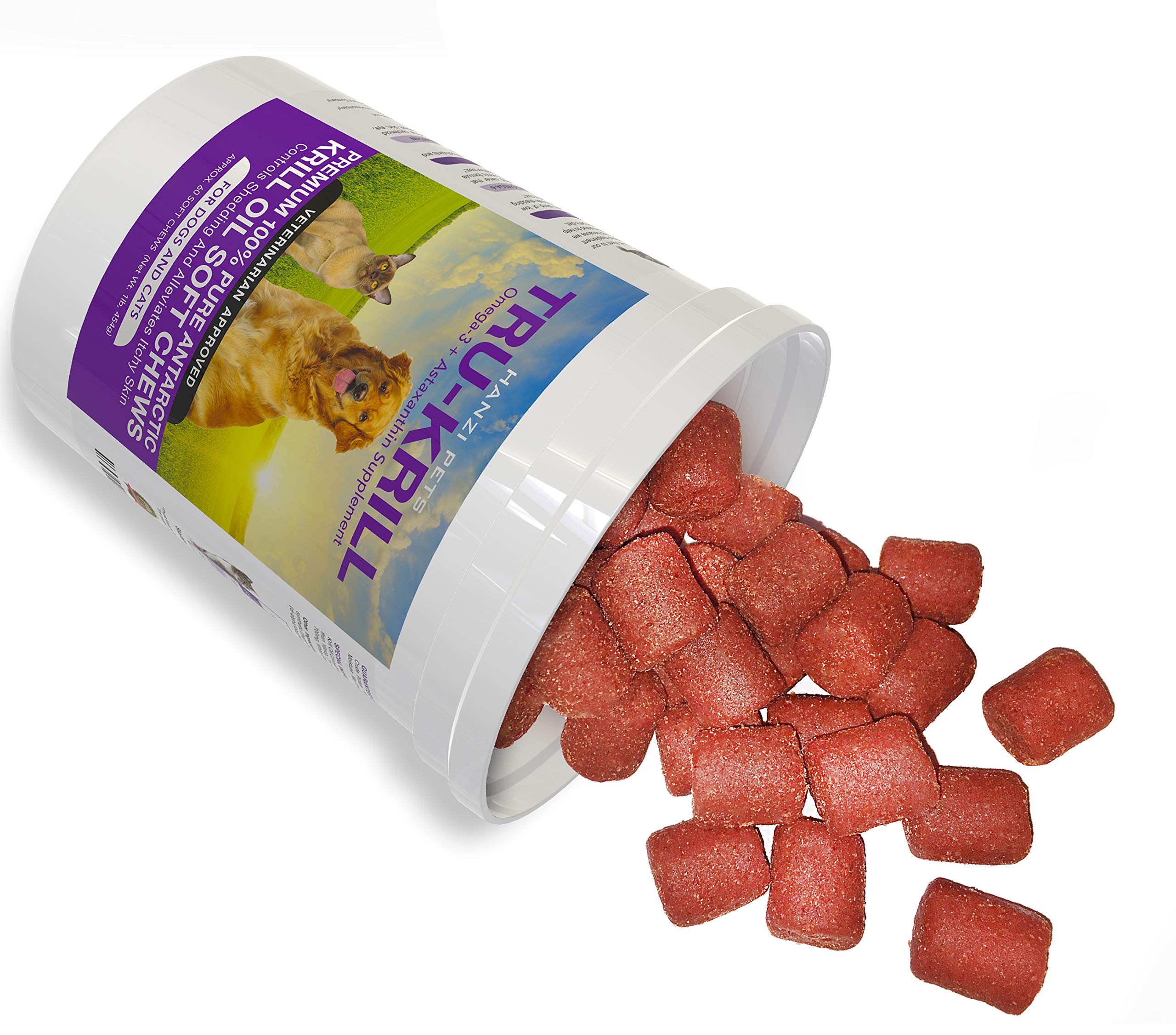 #1 Premium Antarctic Krill Oil Soft Chews for Dogs | Rich in Omega 3 | Astaxanthin | Vitamin E | for Skin and Coat | Low Allerge
