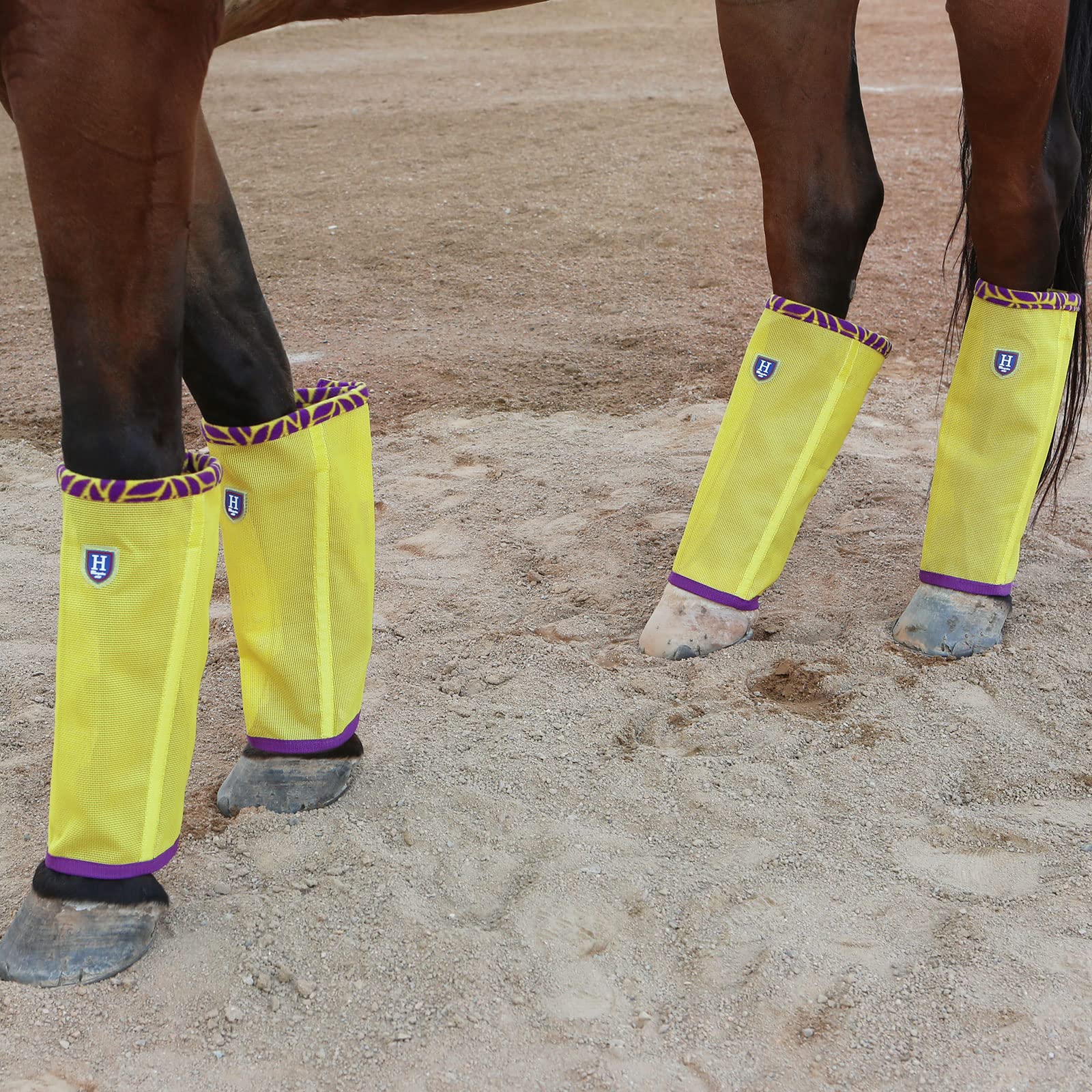 Caremaster Fine Mesh Fly Boots Loose Fitting & Non-Slip Horse Fly Leggings Fleece Air Flow (Set Of 4) Summer Lime Large