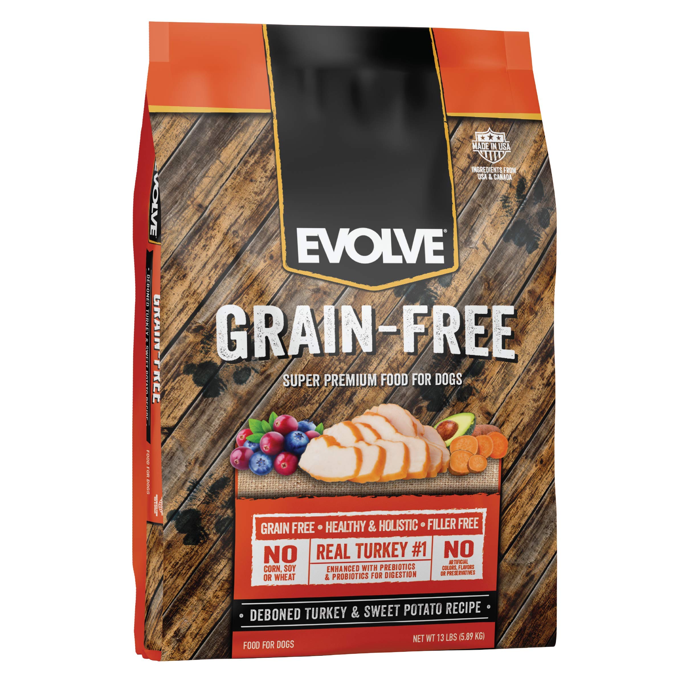Evolve Grain Free Deboned Turkey & Sweet Potato Recipe Dog Food, 13 lb.