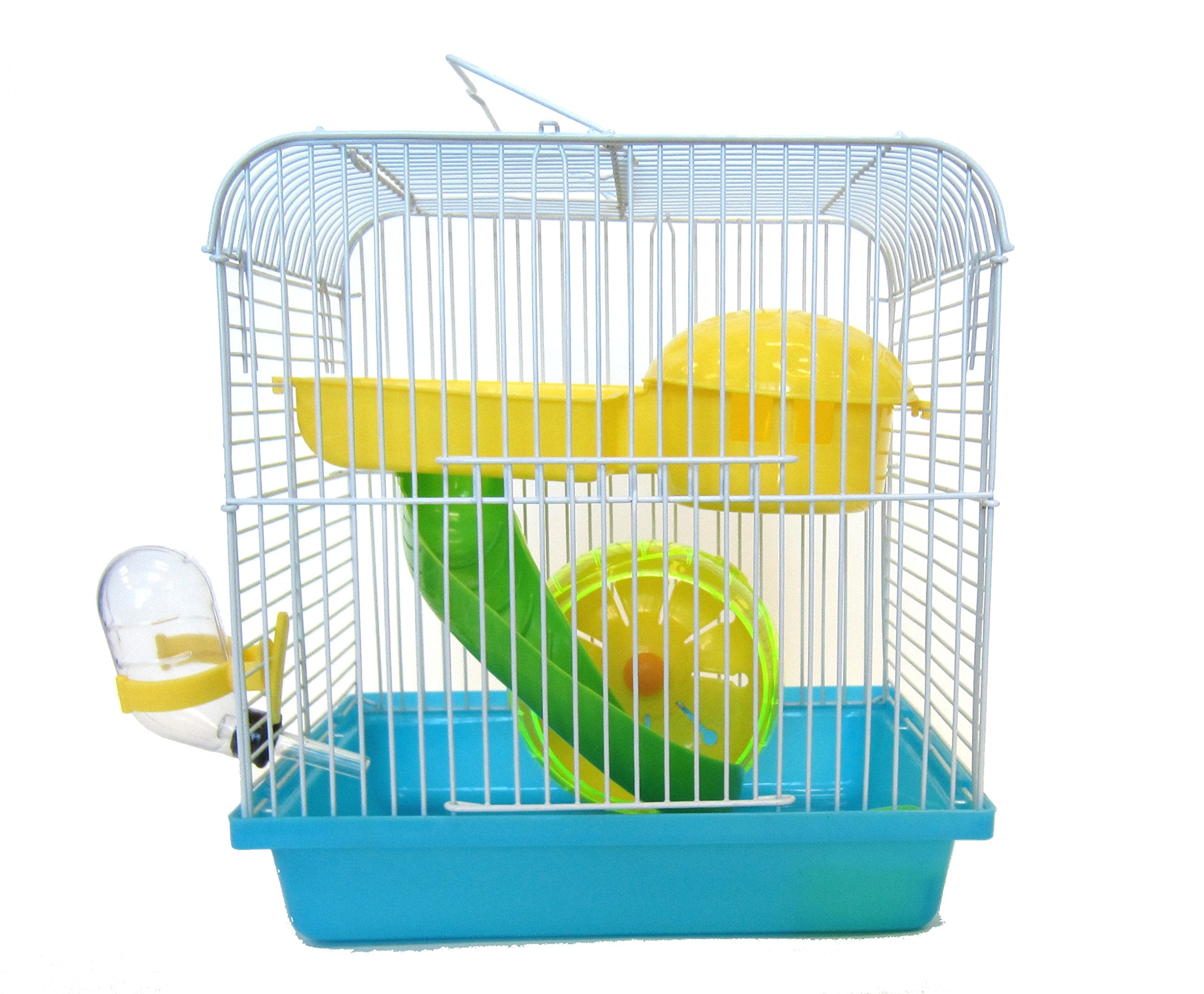H167BL Dwarf Hamster, Mice Cage, with Accessories, Blue
