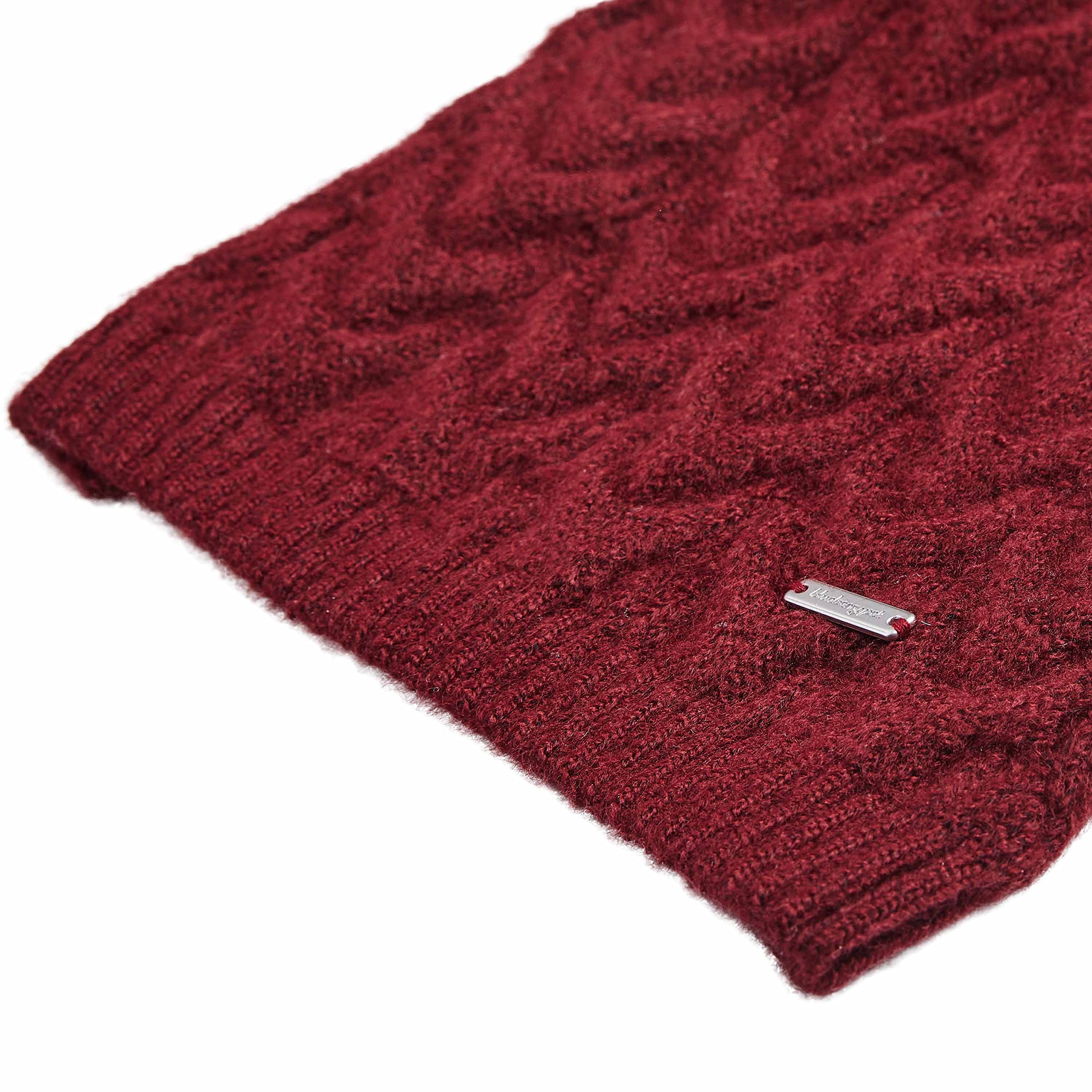 Blueberry Pet Classic Fuzzy Textured Knit Pullover Turtle-Neck Dog Sweater in Burgundy Red, Back Length 14'', Pack of 1 Clothes