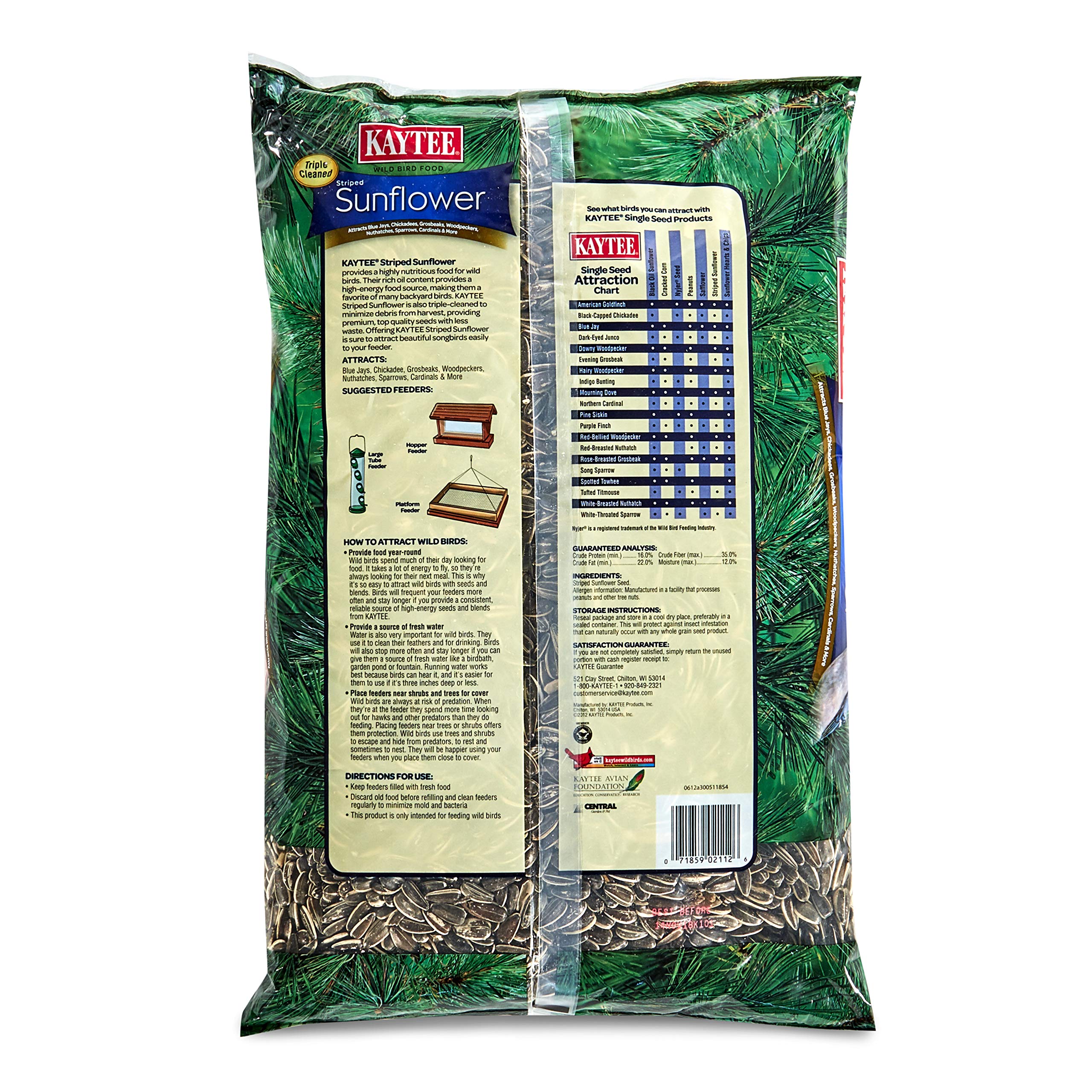 Kaytee Striped Sunflower Wild Bird Food 5 Pounds