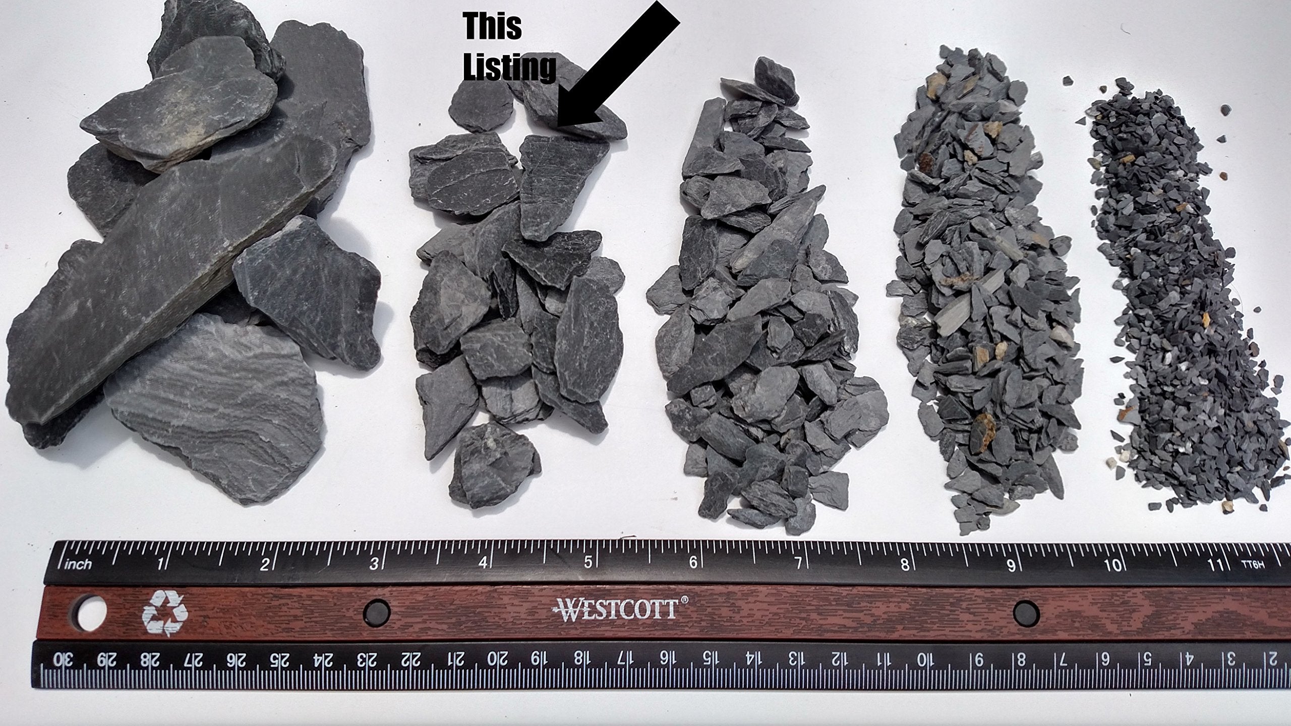 Natural Slate Stone -1/2 To 1 Inch Stones For Miniature Or Fairy Garden, Aquarium, Model Railroad & Wargaming (2Lb)