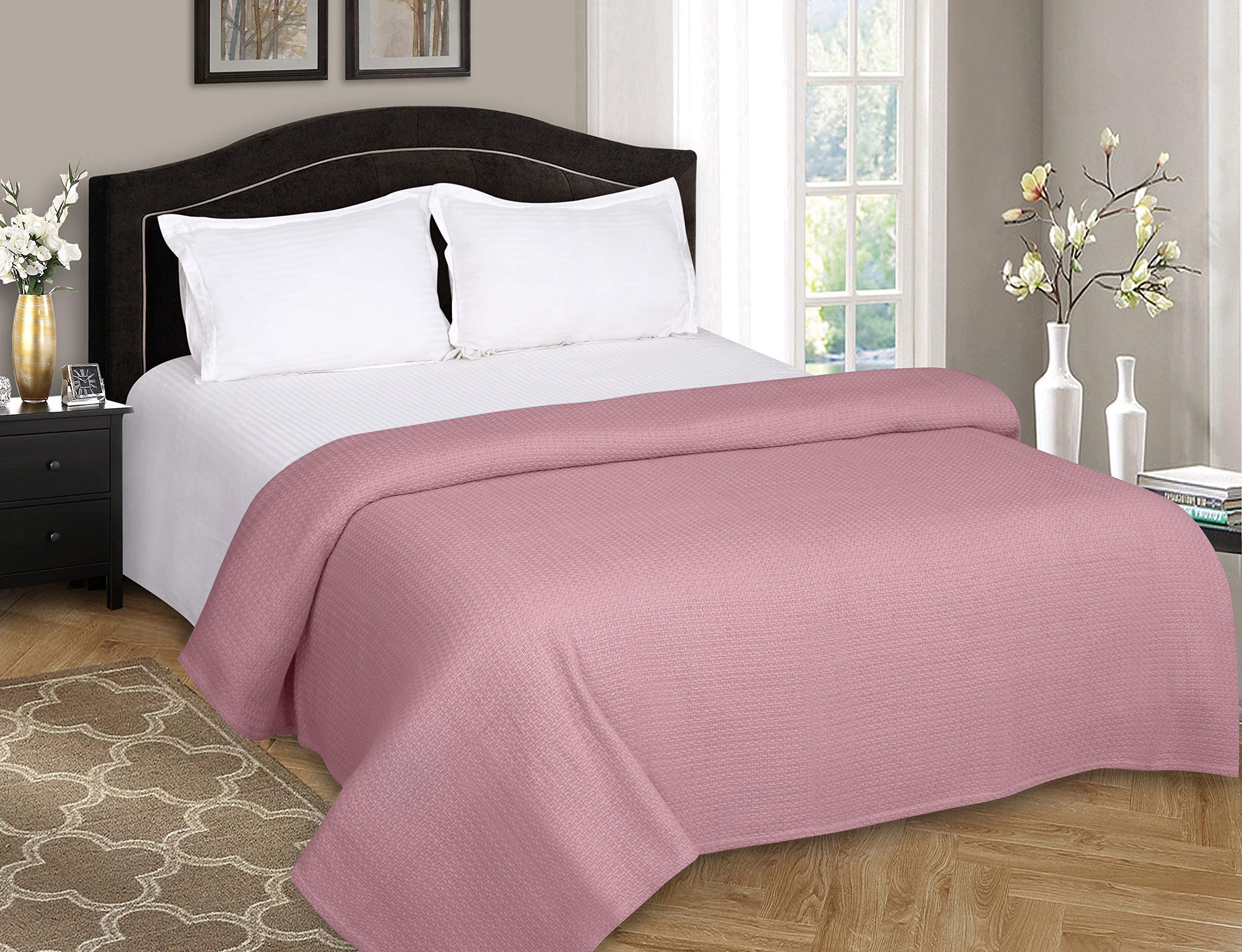 Elvana Home 100 Cotton Bed Blanket, Breathable Bed Blanket Queen Size, Cotton Thermal Blankets Queen, Perfect For Layering Any B
