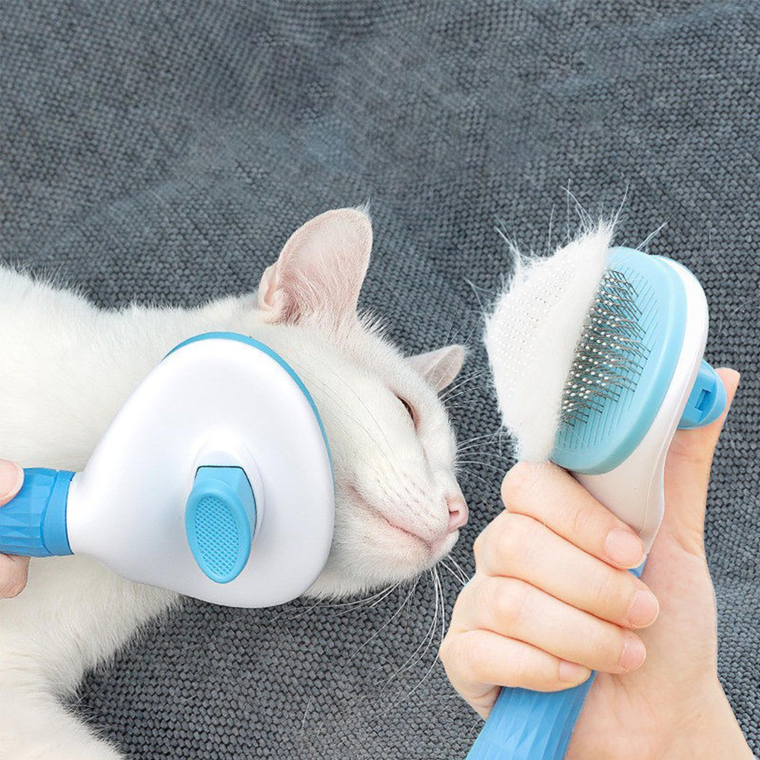 Petcrux Self Cleaning Slicker Brush, Pet Grooming Shedding Brush For Dogs And Cats  Easy To Remove Loose Undercoat, Pet Massagi