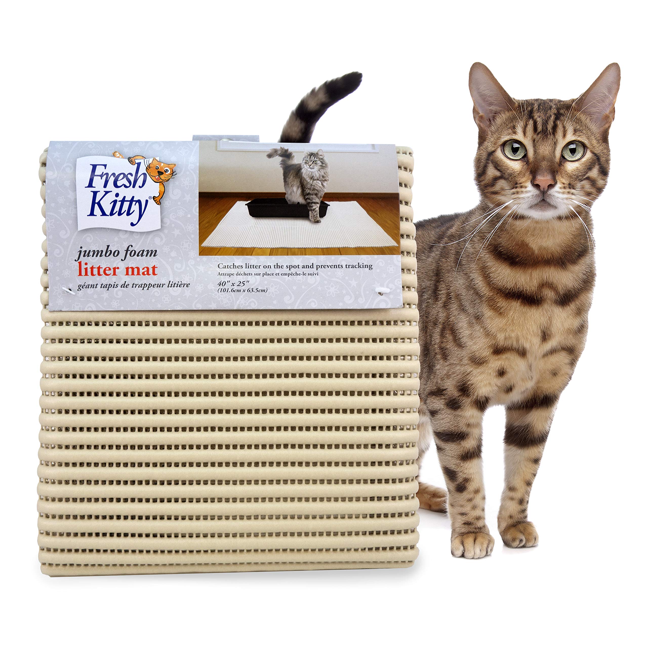 Fresh Kitty Durable Xl Jumbo Foam Litter Mat – Bpa And Phthalate Free, Water Resistant, Traps Litter From Box, Scatter Control, Easy Clean Mats 40'X25' (9027)