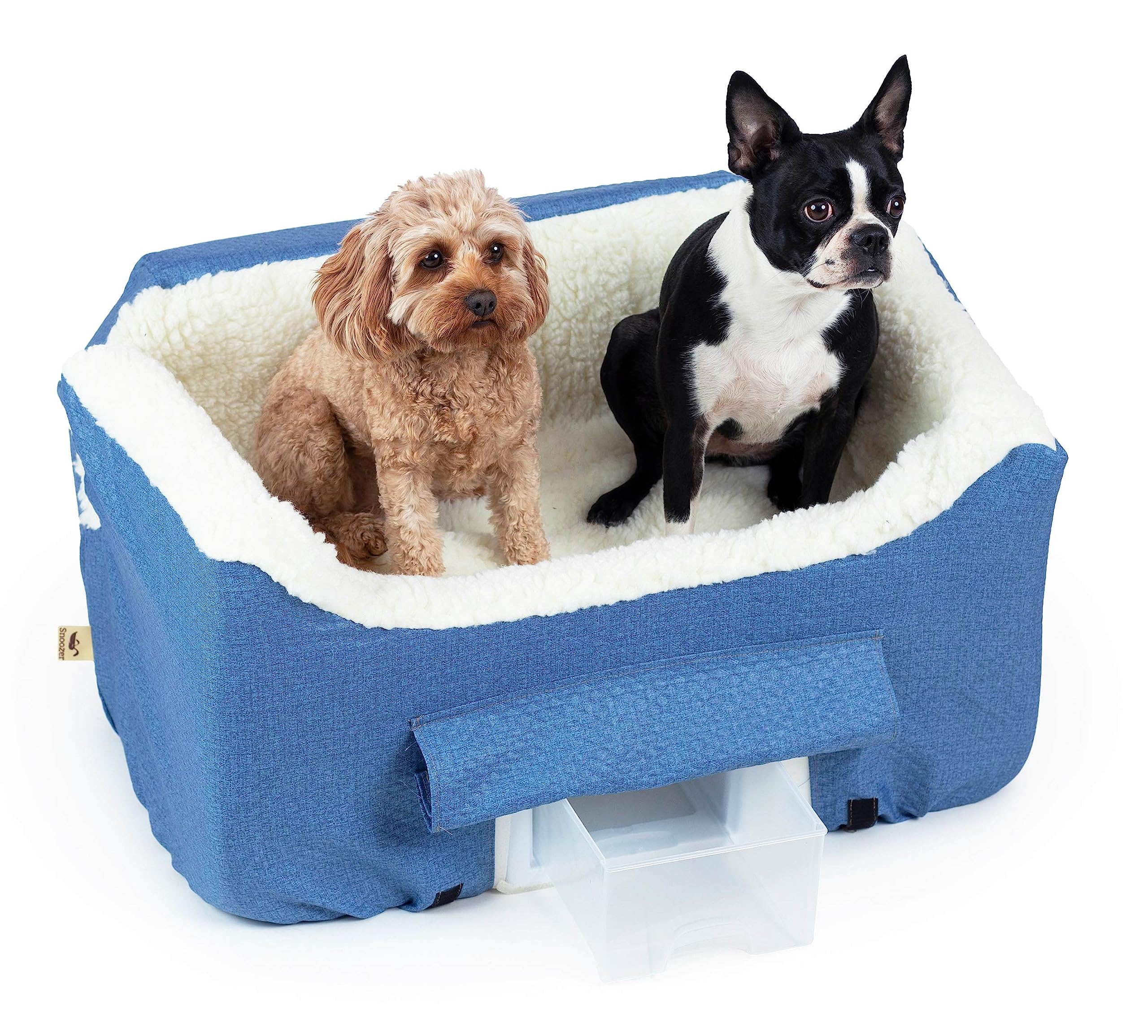 Snoozer Dog Car Seat with Storage Tray: Lookout II Dog Booster Car Seat Medium Sized Dog, Size: Large, Fabric: Denim Diamond, Pe
